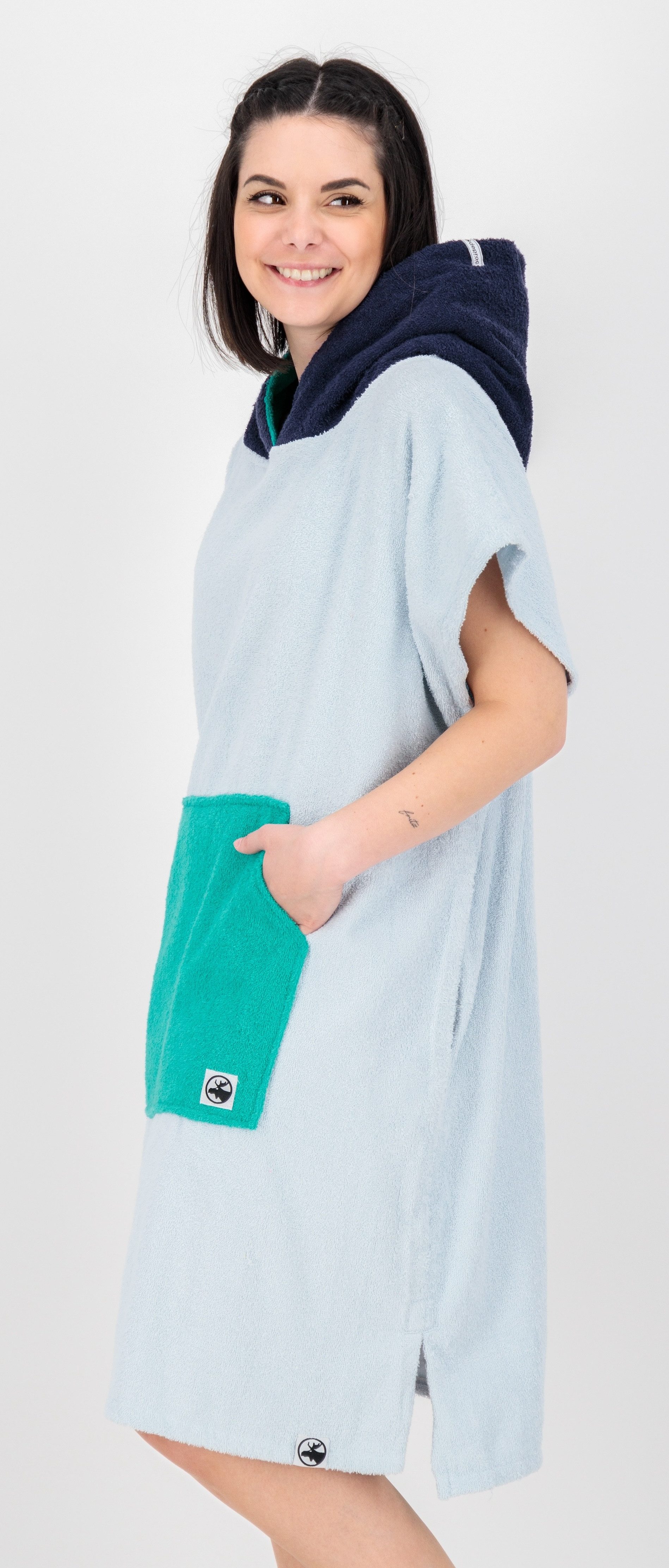 DEPROC Active Poncho Badponcho PARLEE BEACH Badponcho met grote kangoeroezak en binnenzak