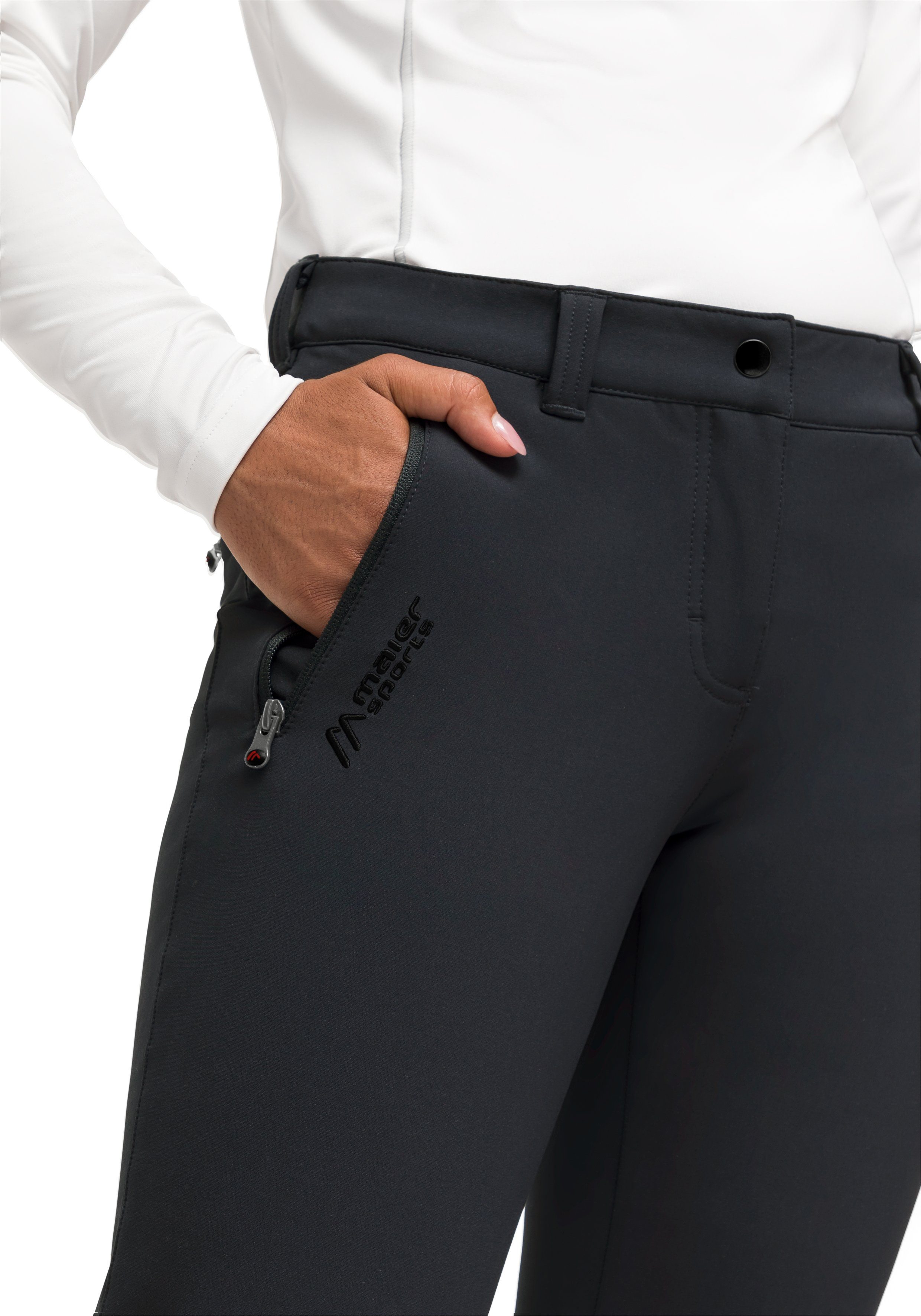 Maier Sports Functionele broek Helga slim warme dames outdoorbroek, robuuste wandelbroek, slim fit