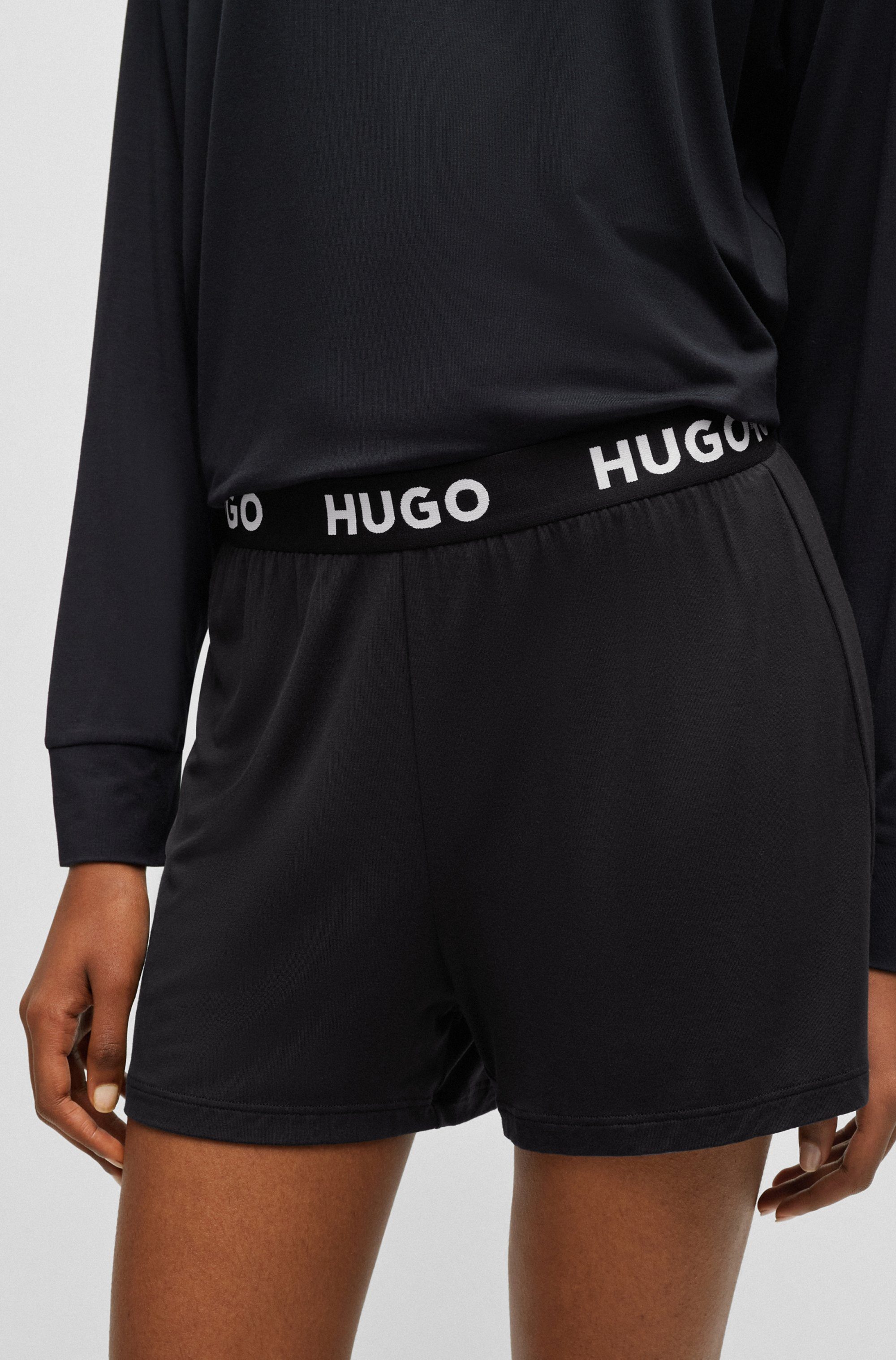 HUGO underwear Pyjamashort UNITE_SHORTS 10247048 01 met hugo logo-elastiekband aan de tailleband