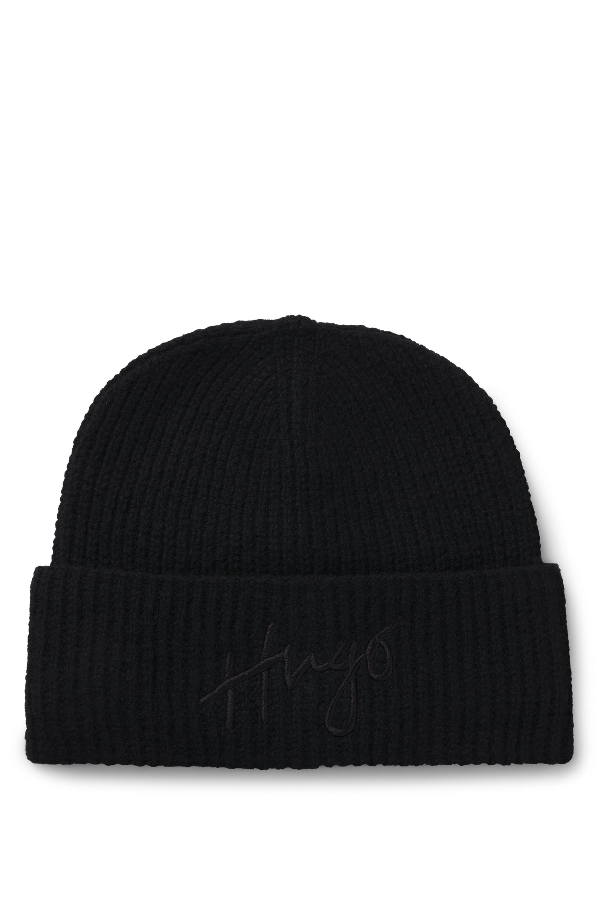 HUGO Beanie Socialy_Hat met geborduurd logo