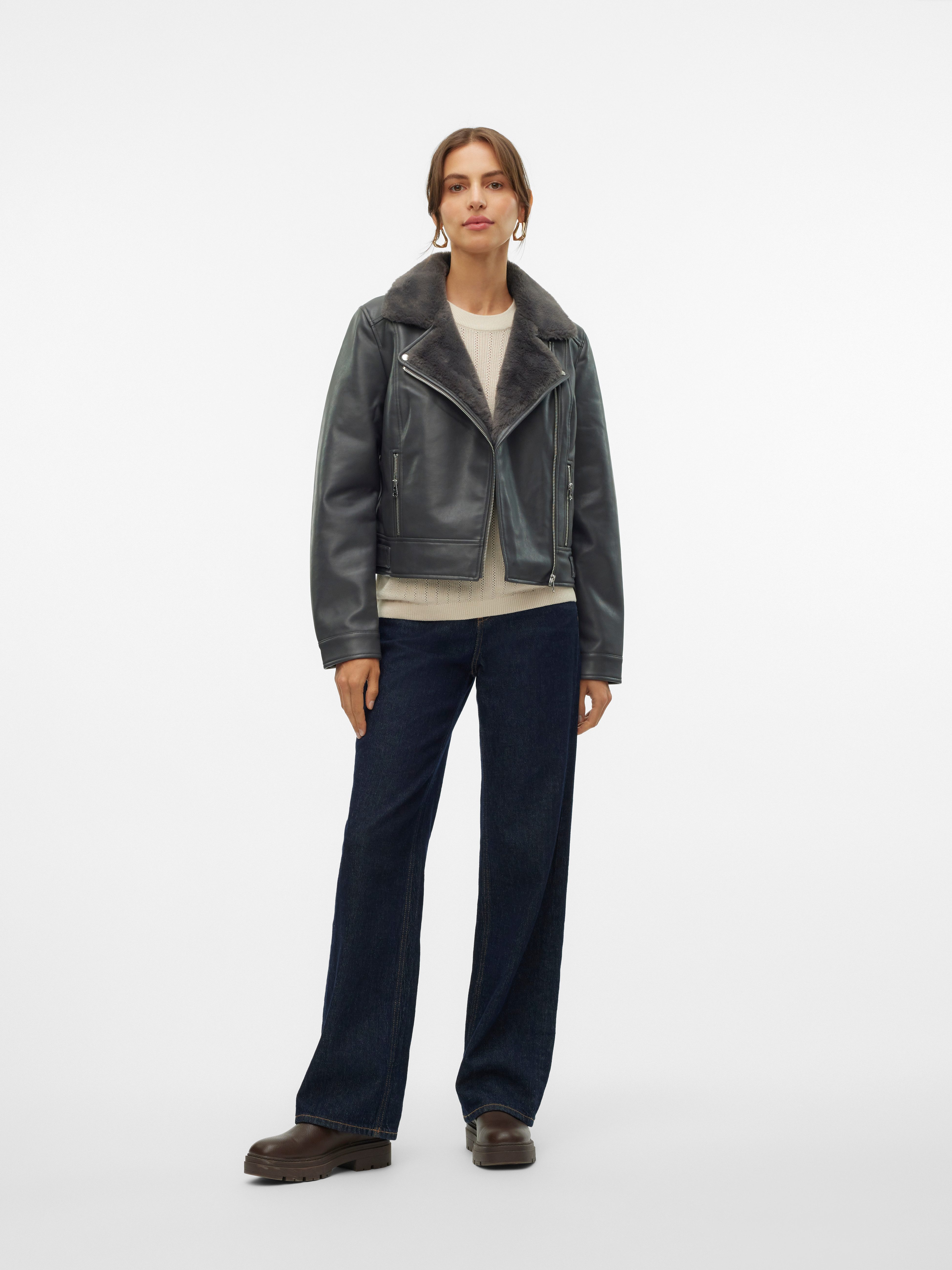 Vero Moda Imitatieleren jack VMHAILEY SHORT COATED JACKET