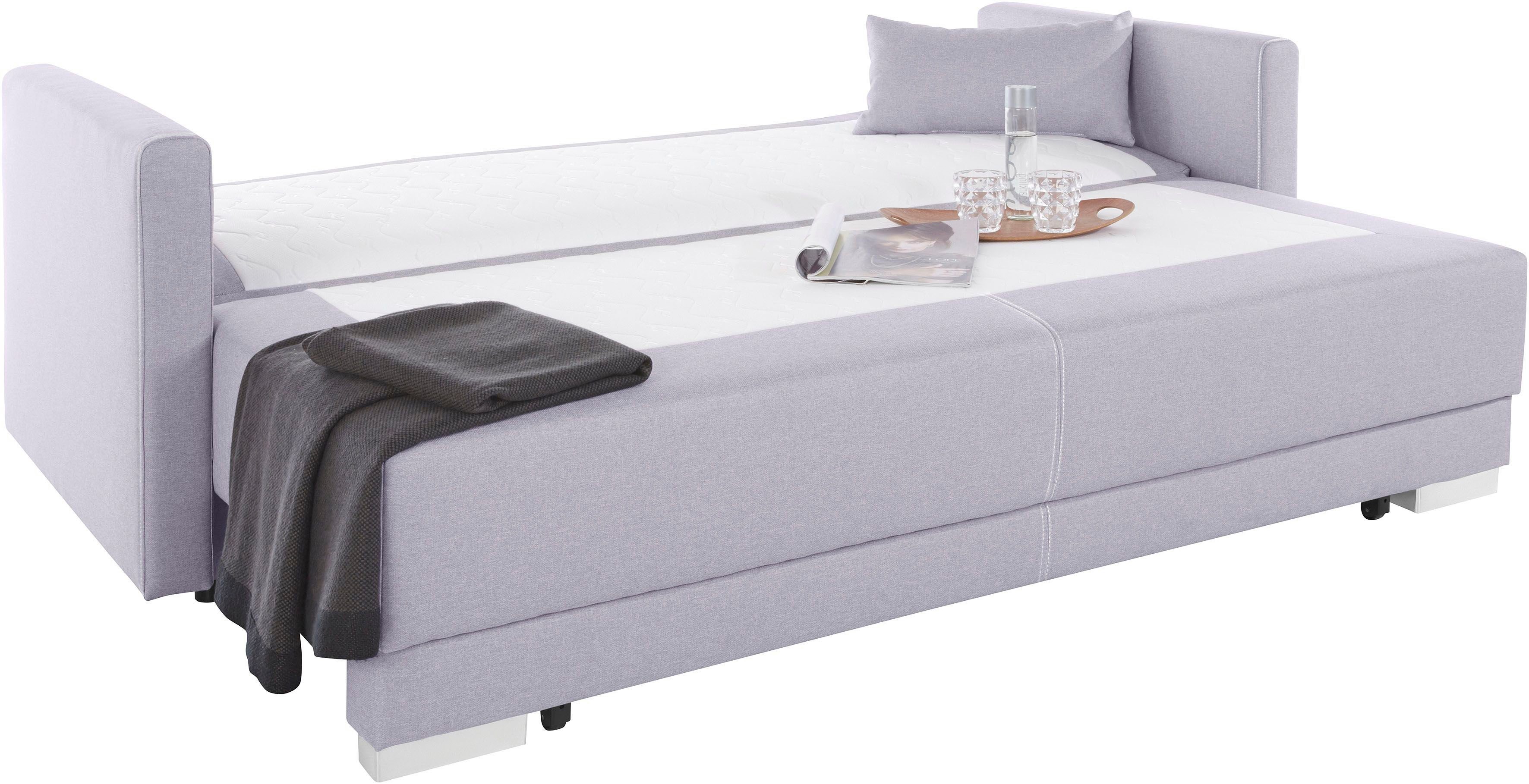INOSIGN Slaapbank Berlin met boxspringopbouw, slaapfunctie & bedkist, bank met bedfunctie