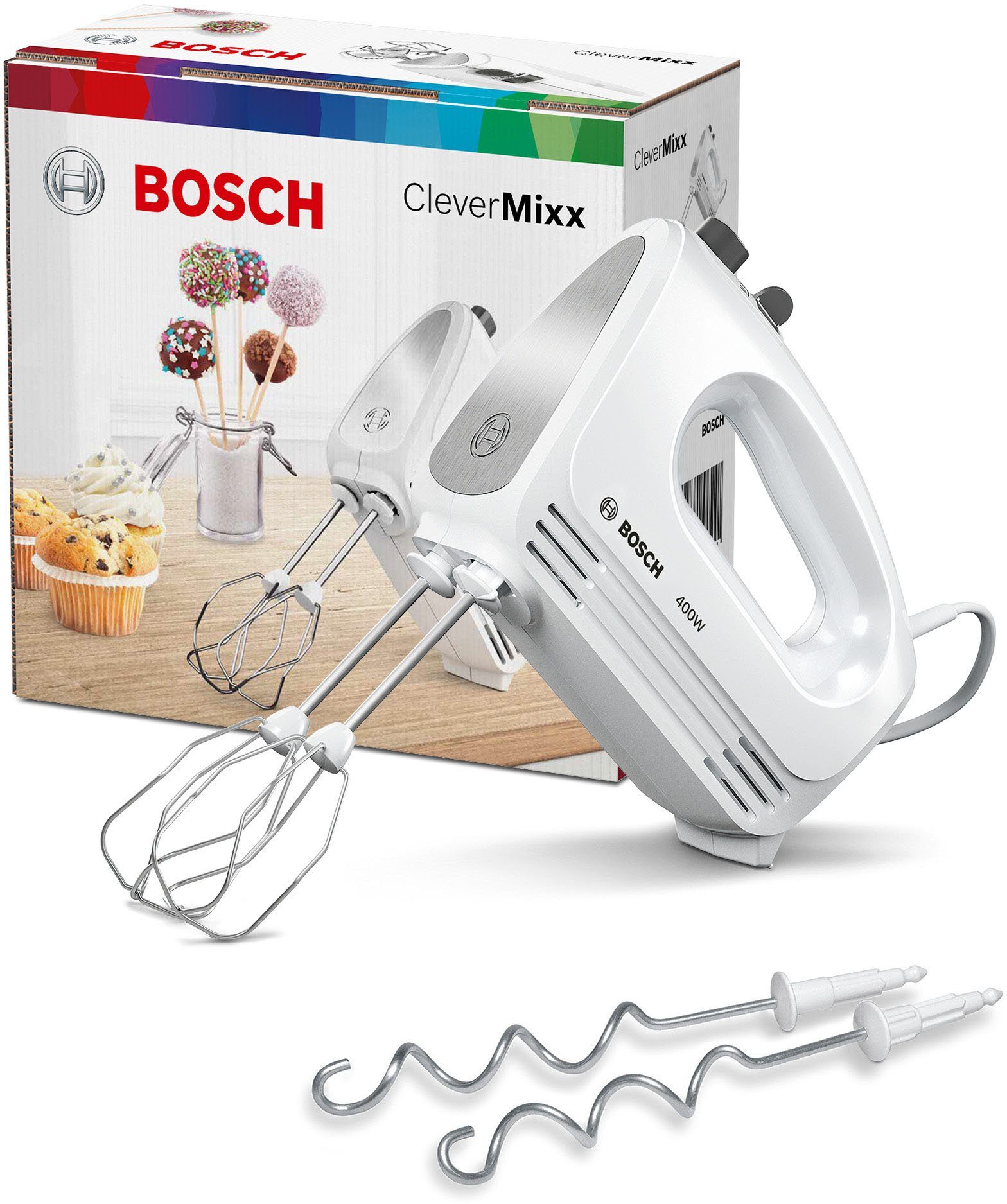 BOSCH Handmixer CleverMixx MFQ24200 Uitzetknop, lichtgewicht behuizing, Made in Europe