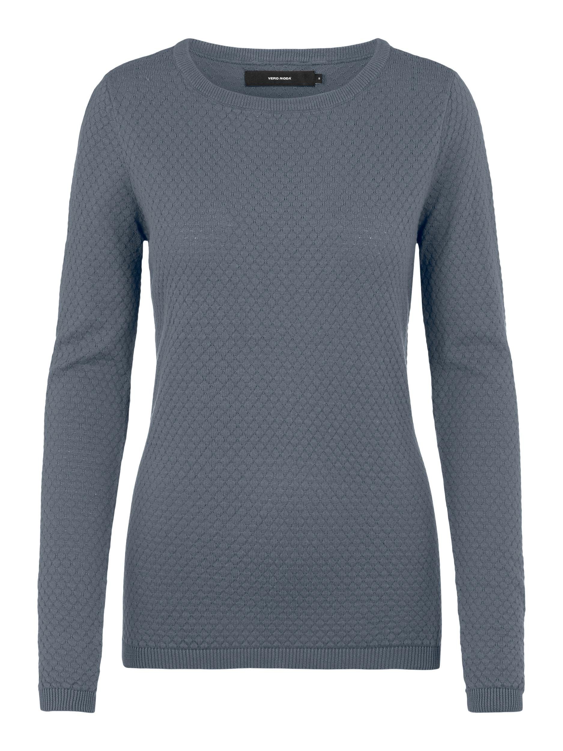 Vero Moda Trui met ronde hals VMCARE STRUCTURE LS O-NECK BLOU NOOS