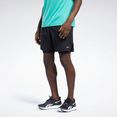 reebok runningshort running two-in-one shorts zwart