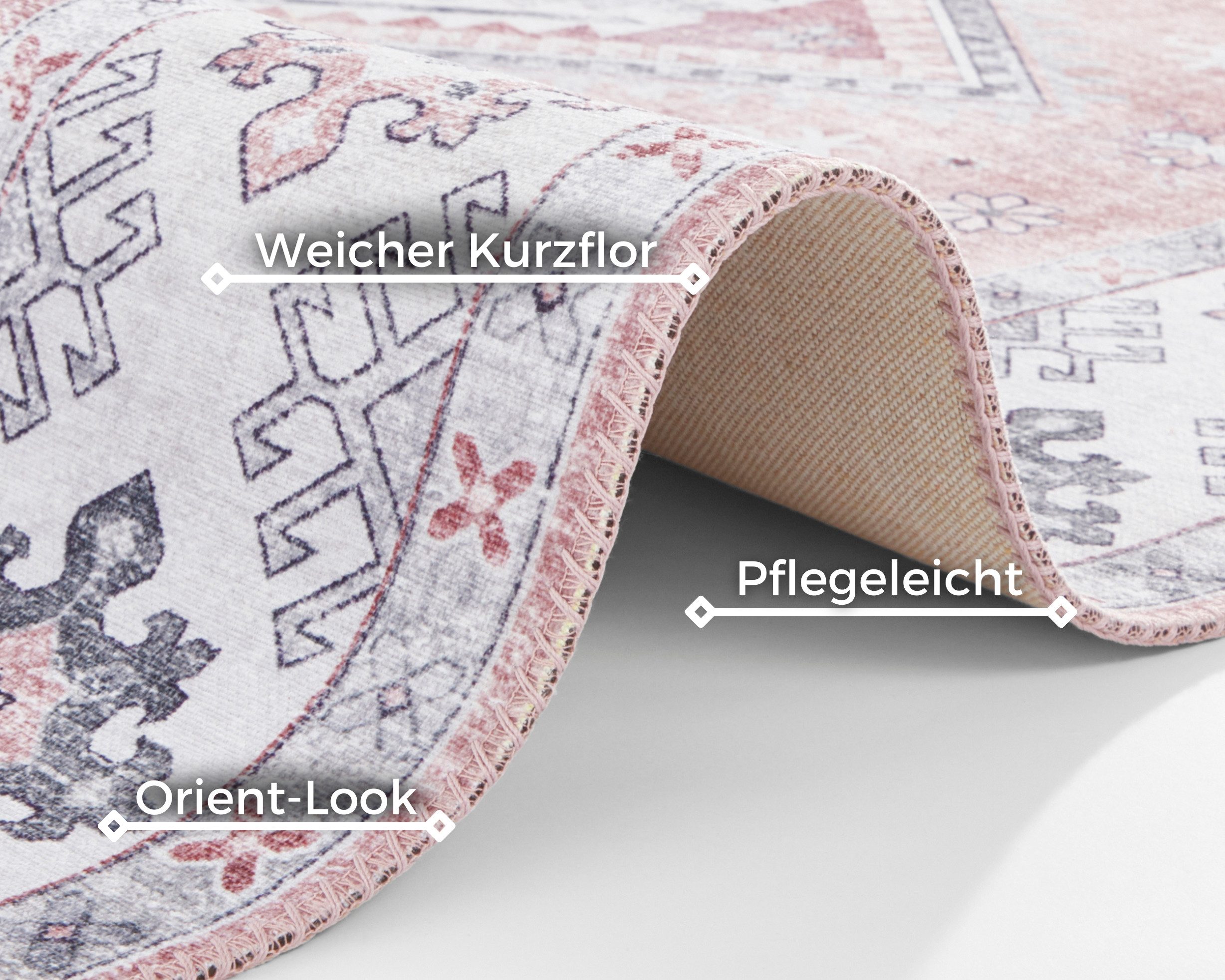 NORTHRUGS Vloerkleed Gratia Oosters, vintage, vlakweefsel, loper, woonkamer, slaapkamer