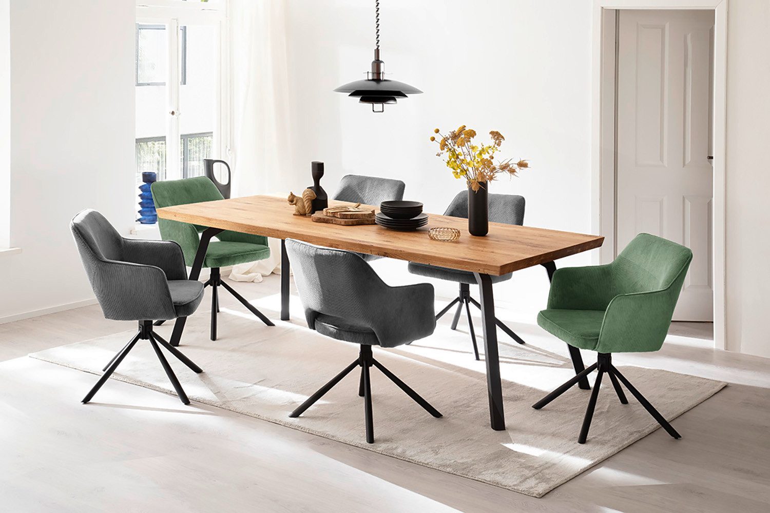 MCA furniture Eetkamerstoel Luzon (2-set), draaibaar 180°, belastbaarheid 120 kg, zithoogte ca. 50 cm