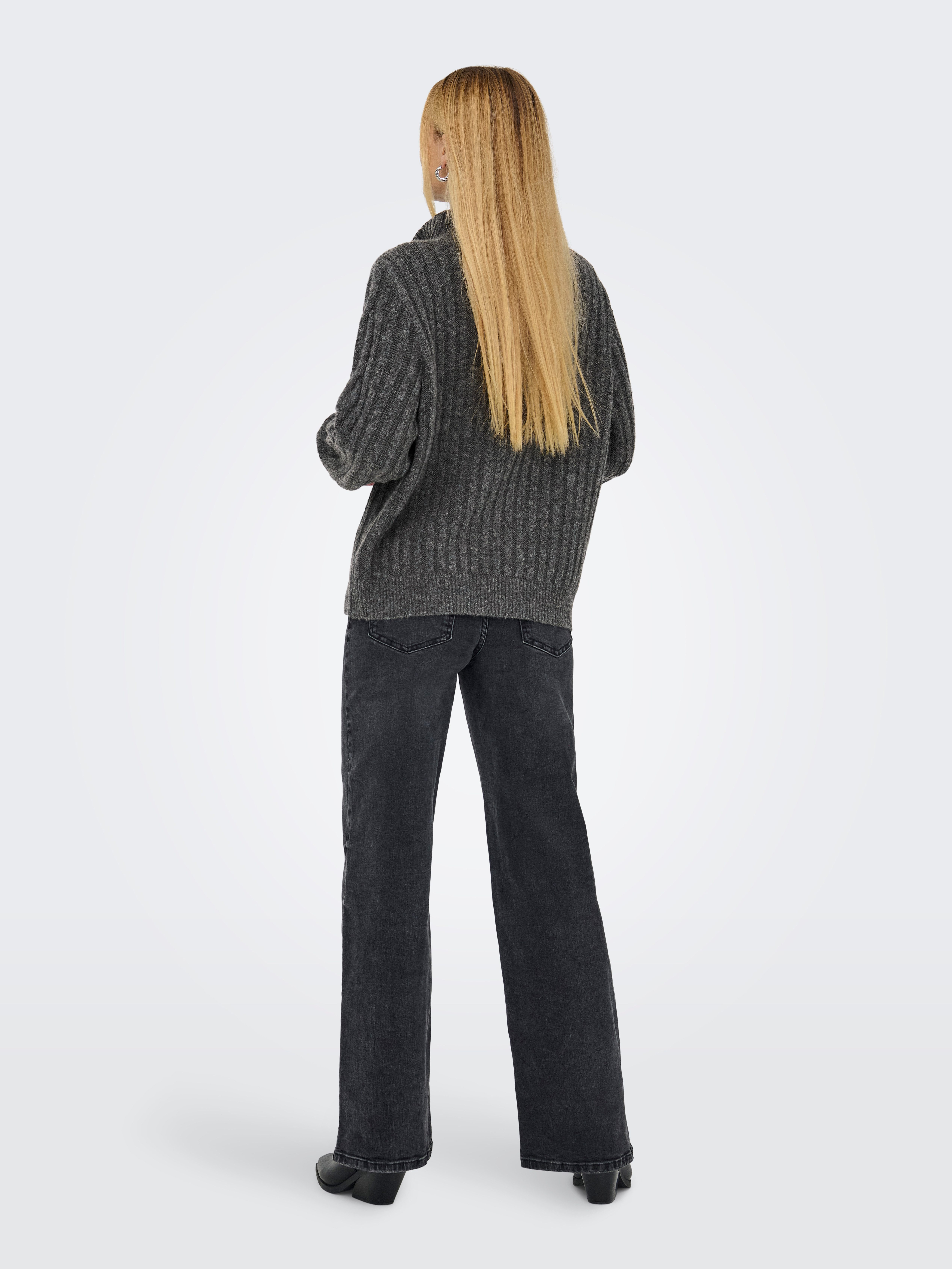 JDY Trui met staande kraag JDYANDREA L/S ZIP CABLE PULLOVE KNT NOOS