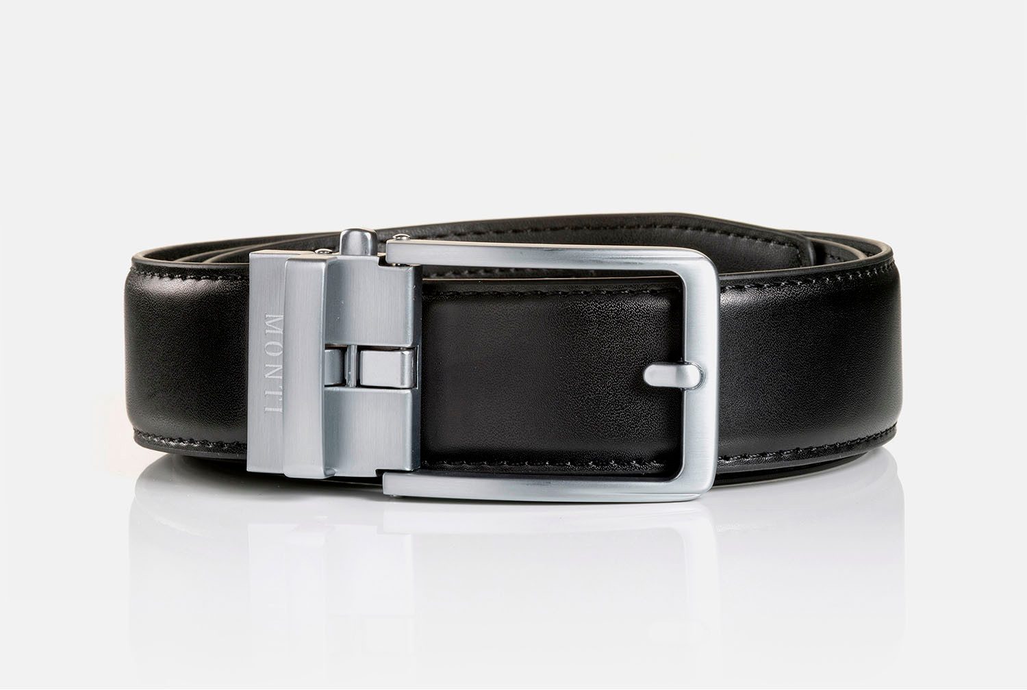 MONTI Leren riem 3,5 cm breed, klassiek-business, automatische sluiting - past altijd