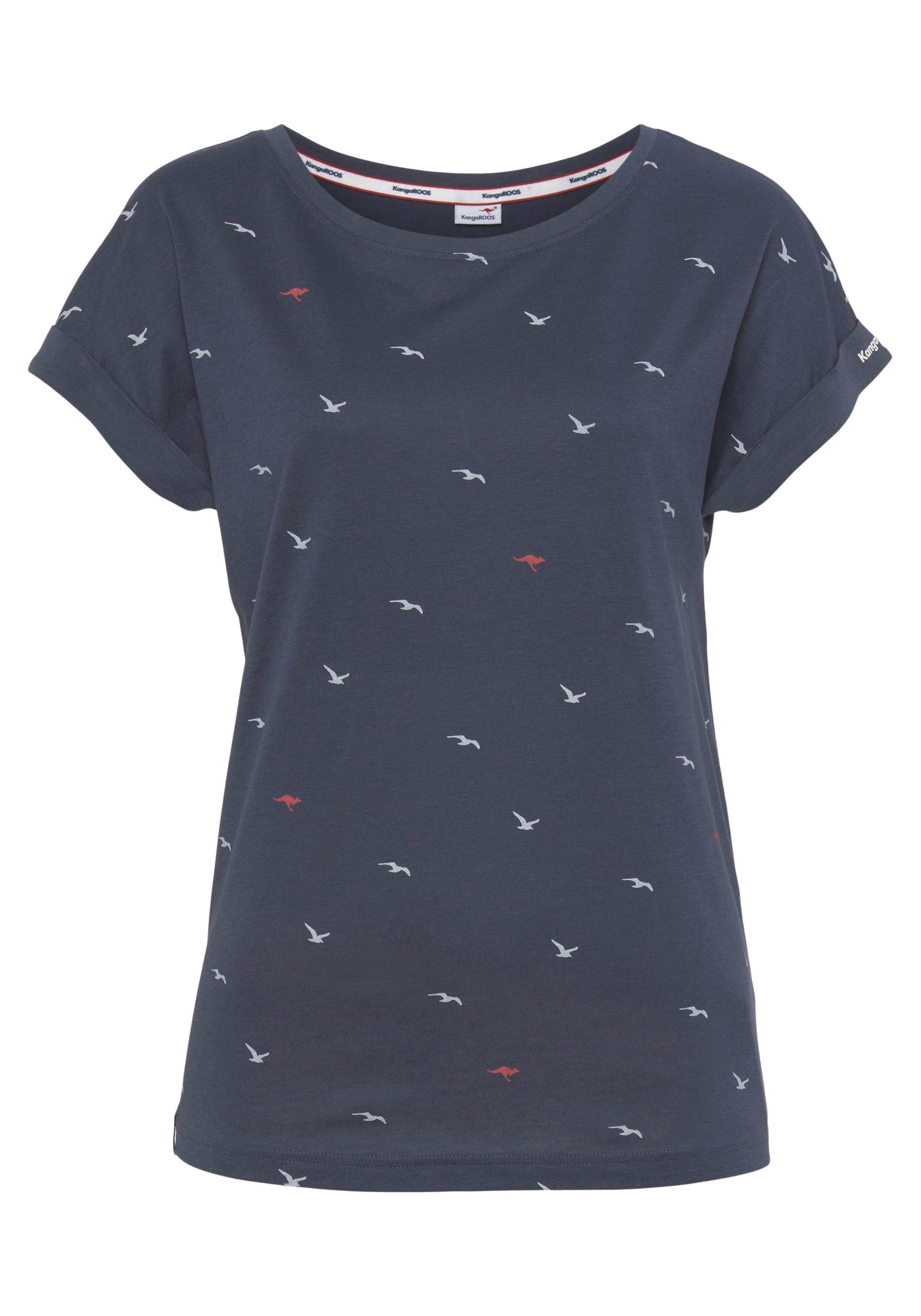 KangaROOS Shirt met print korte mouwen, figuurvolgend, met print, met ronde hals