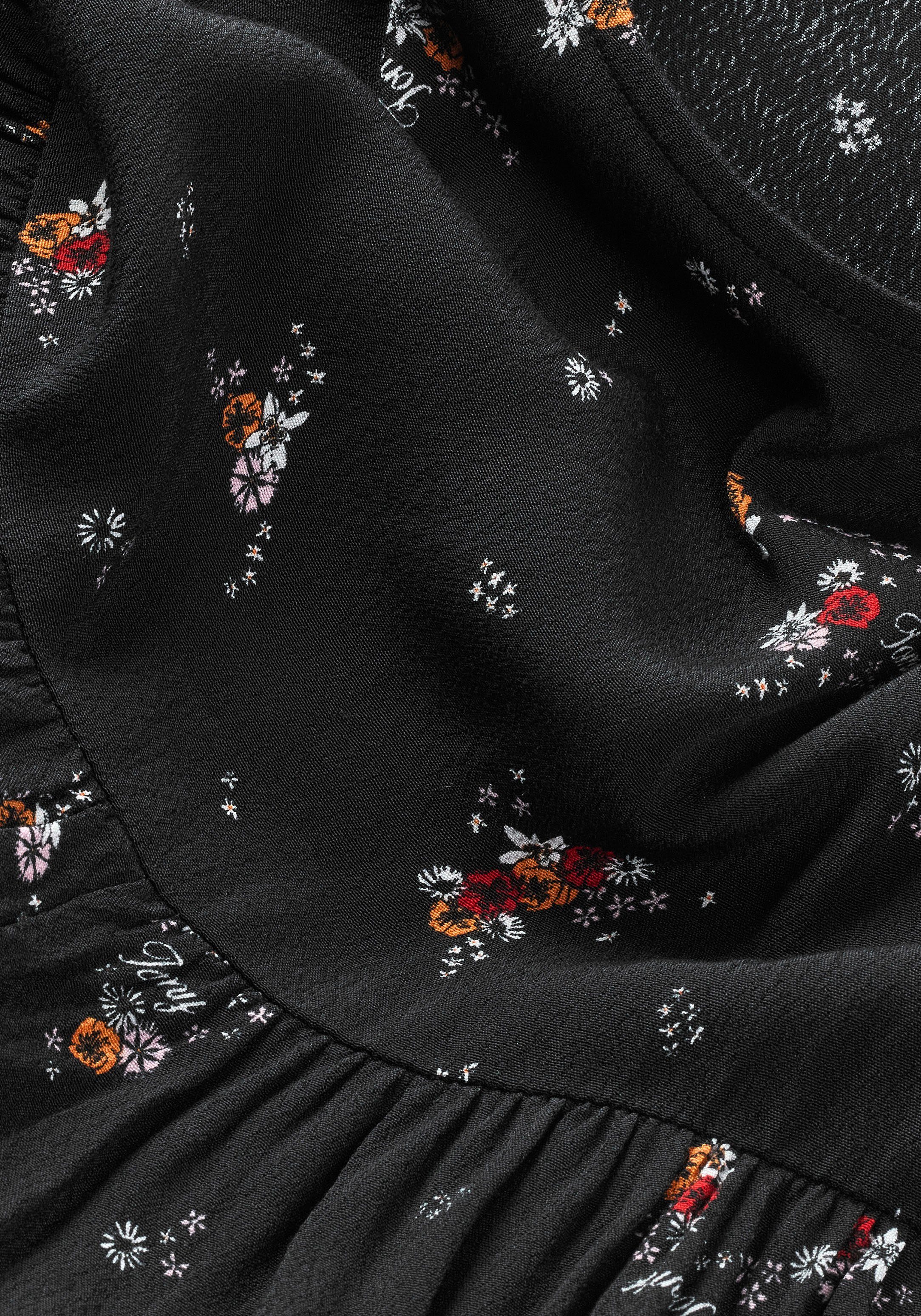 TOMMY JEANS Blousejurk TJW BLACK FLORAL TIERD DRESS EXT
