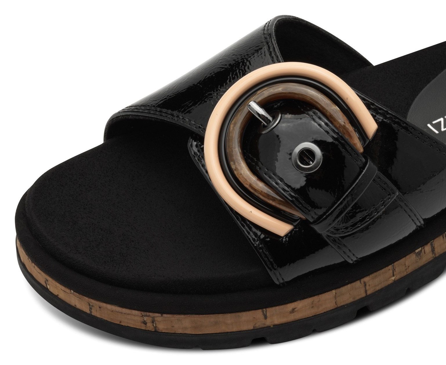 Marco Tozzi Slippers , plateau, zomerschoen, instapschoen met decoratieve gesp