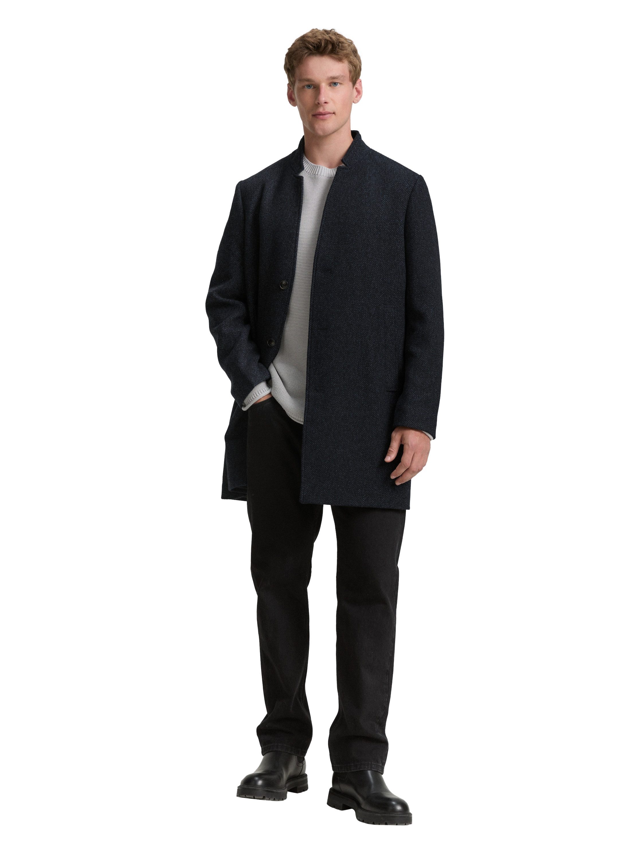 Tom Tailor Denim Wollen jack met opstaande kraag