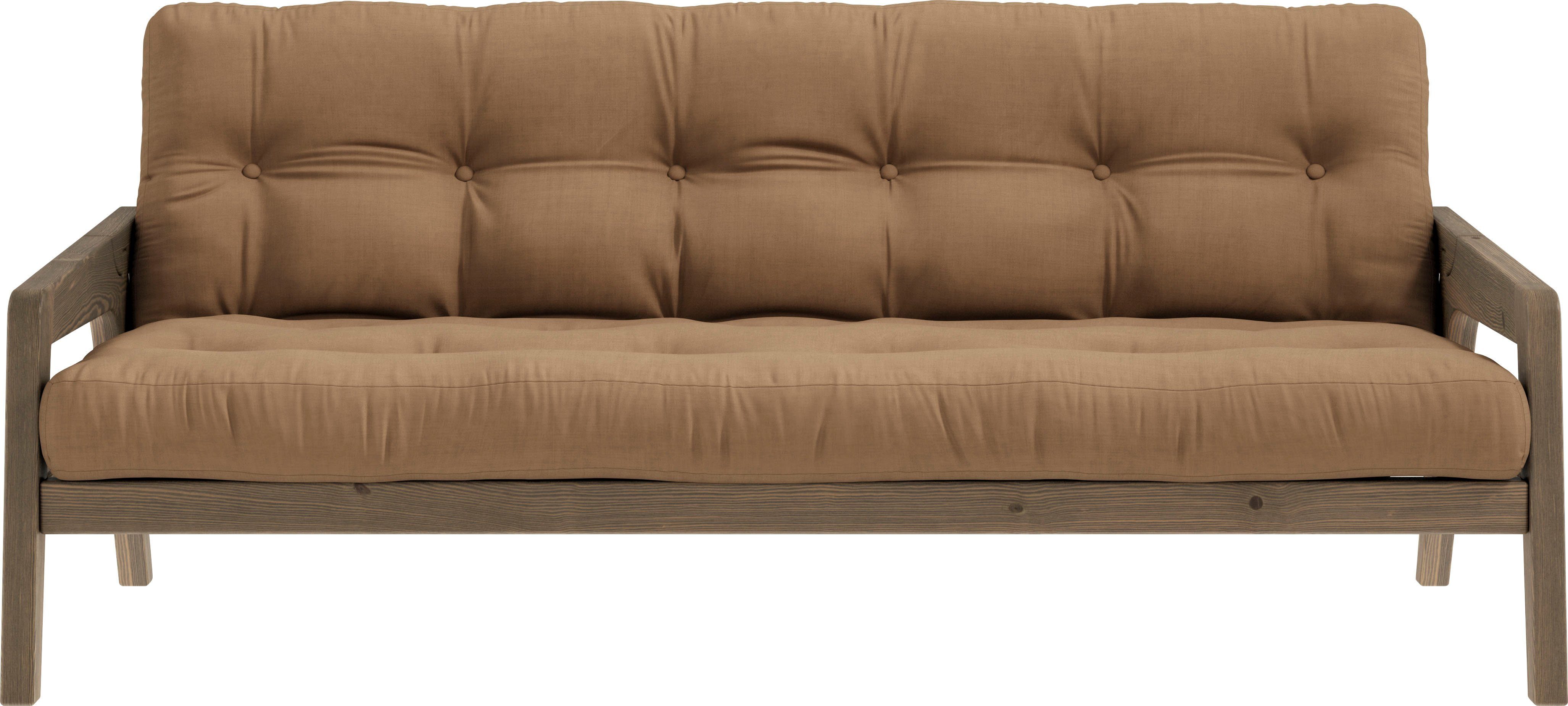 Karup Slaapbank Graf Met houtstructuur, incl. futonmatras, ligoppervlak 130x190 cm bruin, slaapbanken, Frame: carobe brown