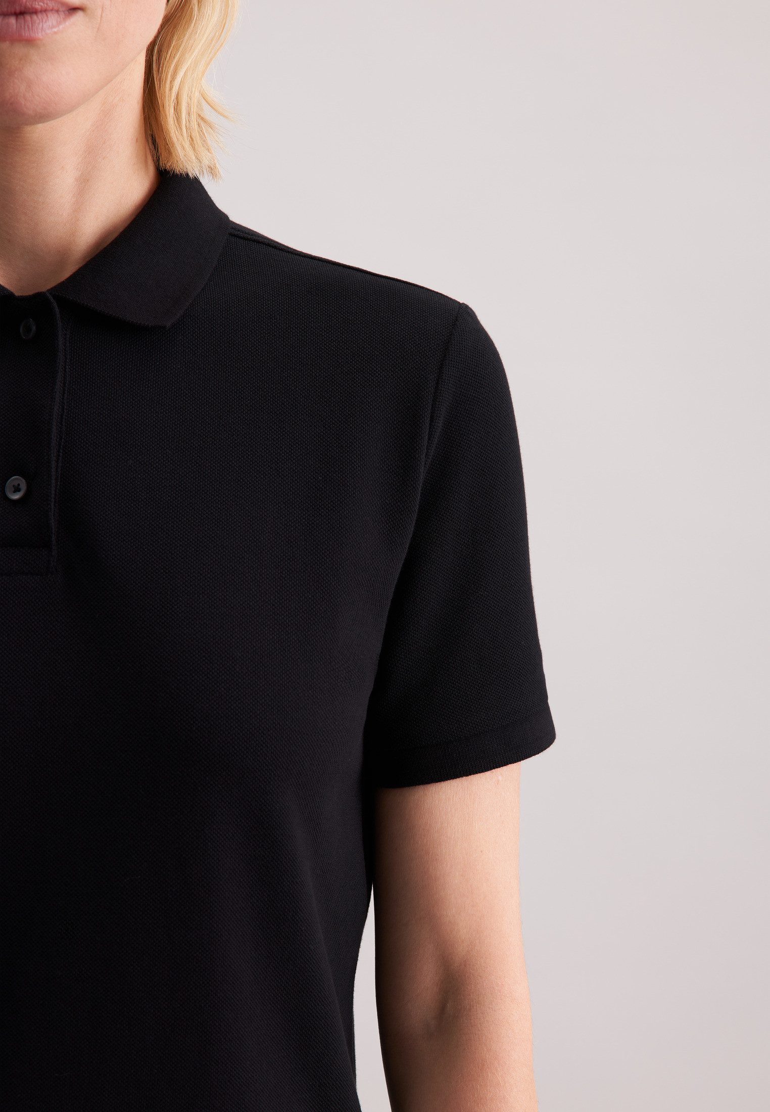 seidensticker Poloshirt Zwarte roos 1/2 kraag uni
