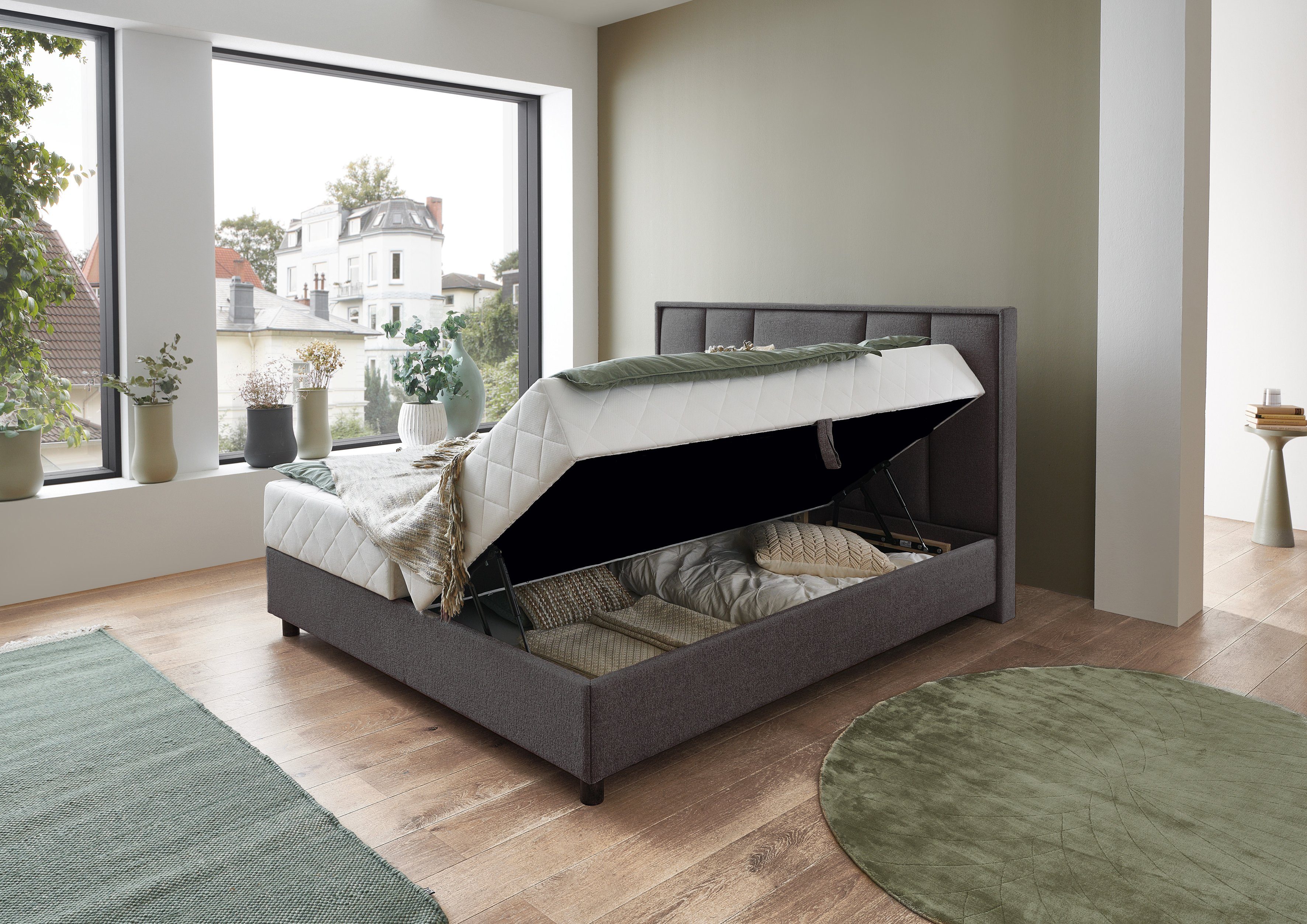 ATLANTIC home collection Boxspring ARLA met pocketveringsmatras en bedkist