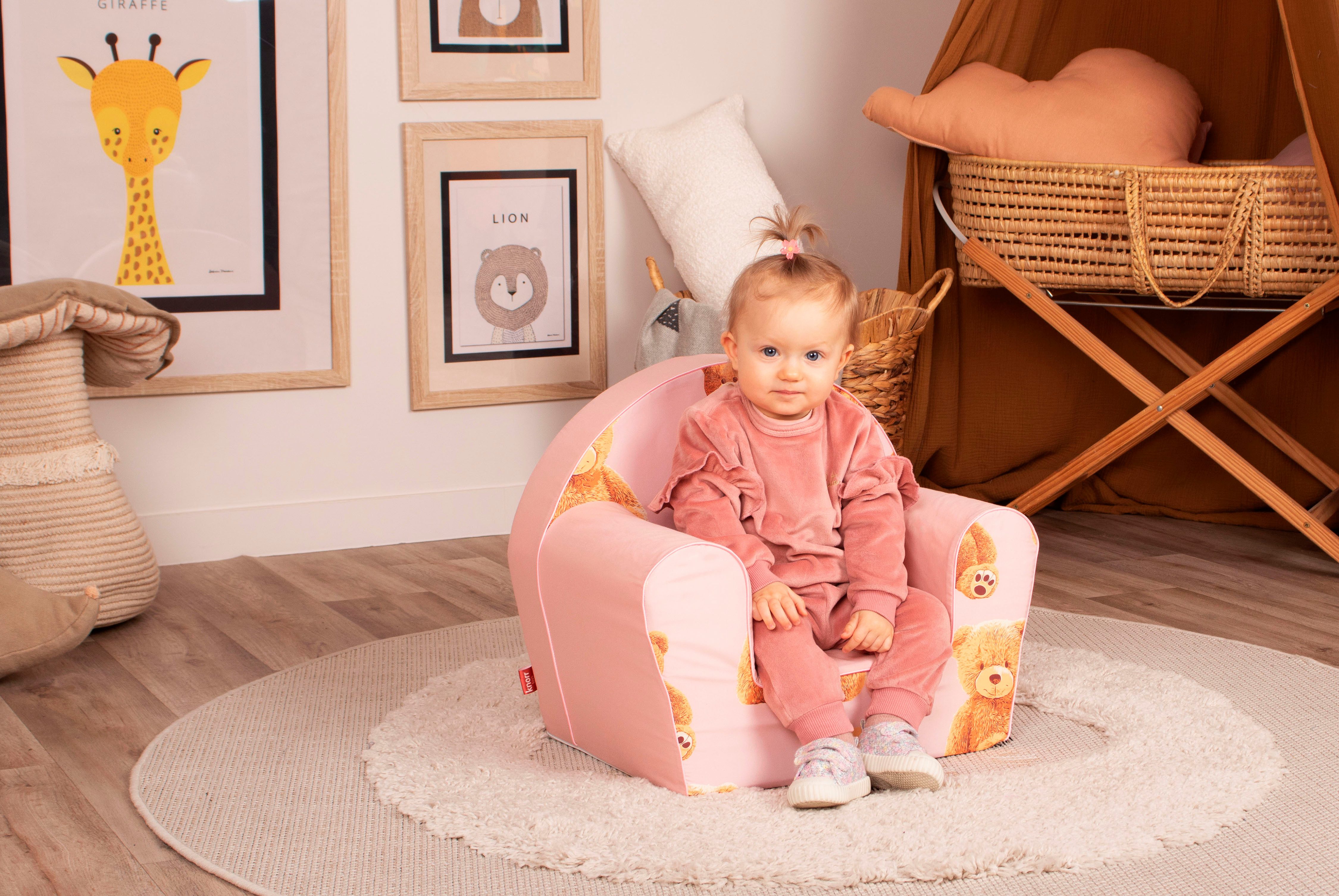 Knorrtoys® Fauteuil Teddy pink voor kinderen, made in europe