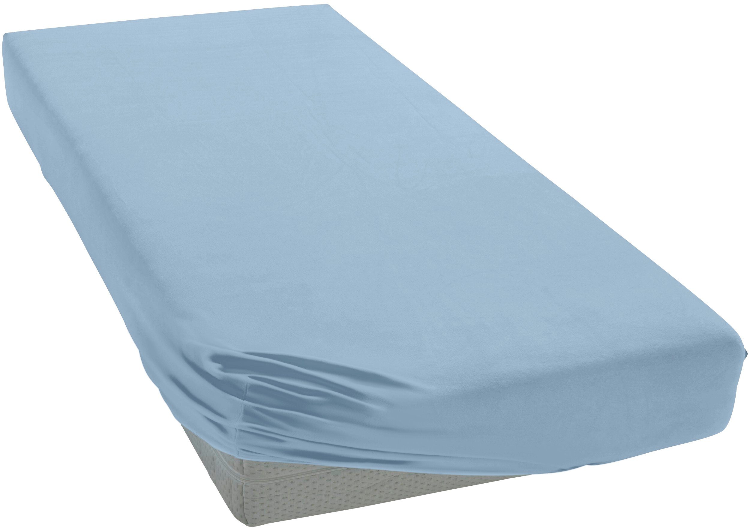 Janine Hoeslaken ELASTIC 5002 voor matrassen tot 35 cm hoog, 95% katoen, hoge kwaliteit, duurzaam (1 stuk) hoeslakens blauw