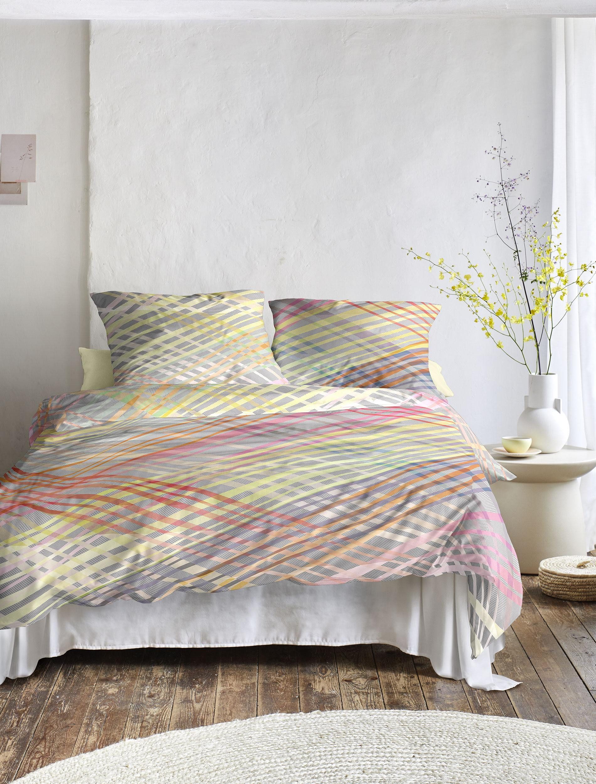 Irisette Beddengoed Wave 8593 aansluitend en ademend, geschikt voor het hele jaar (2-delig) dekbedovertrekken multicolor