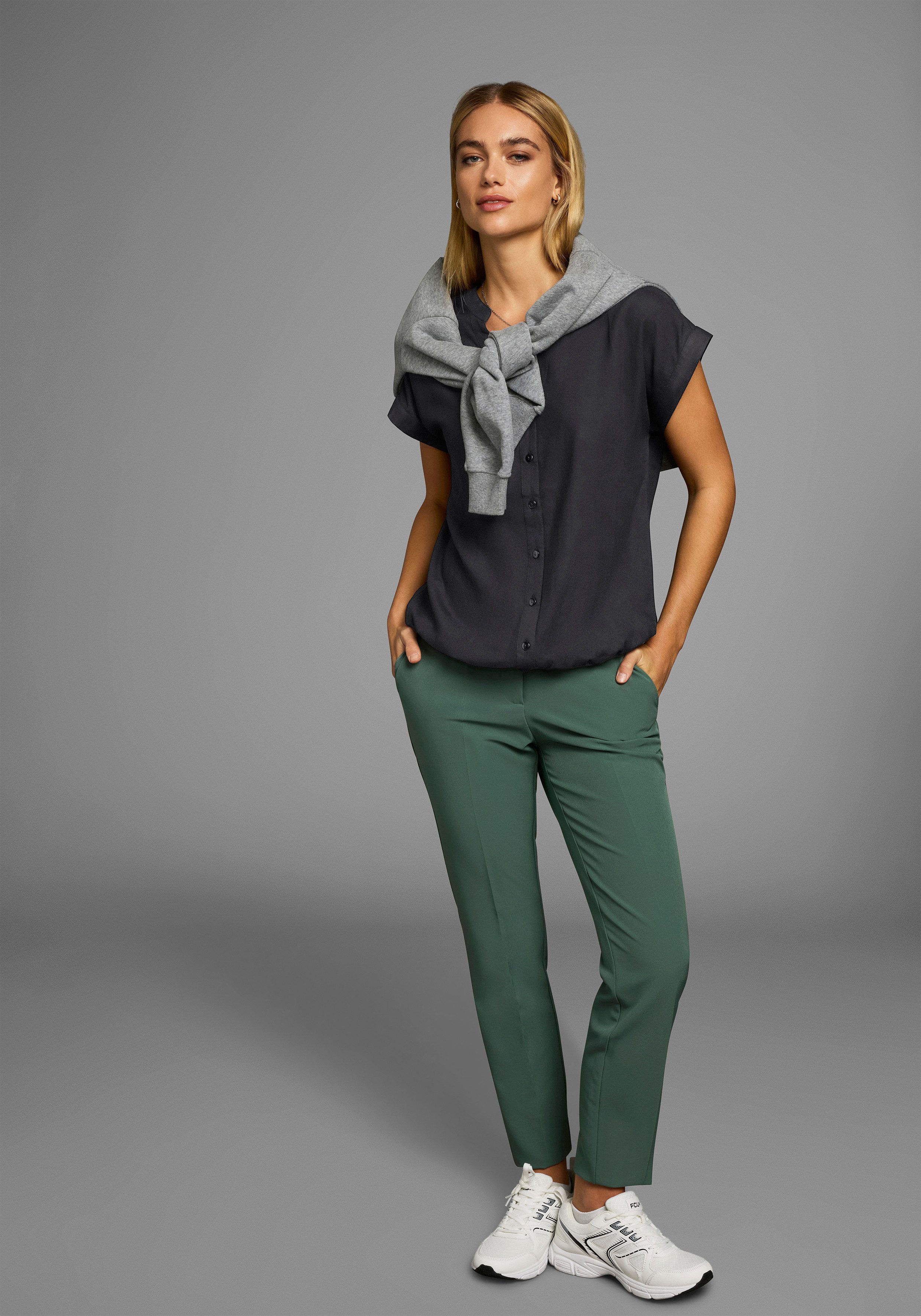 Boysen's Overhemdblouse in oversized stijl met ballonzoom