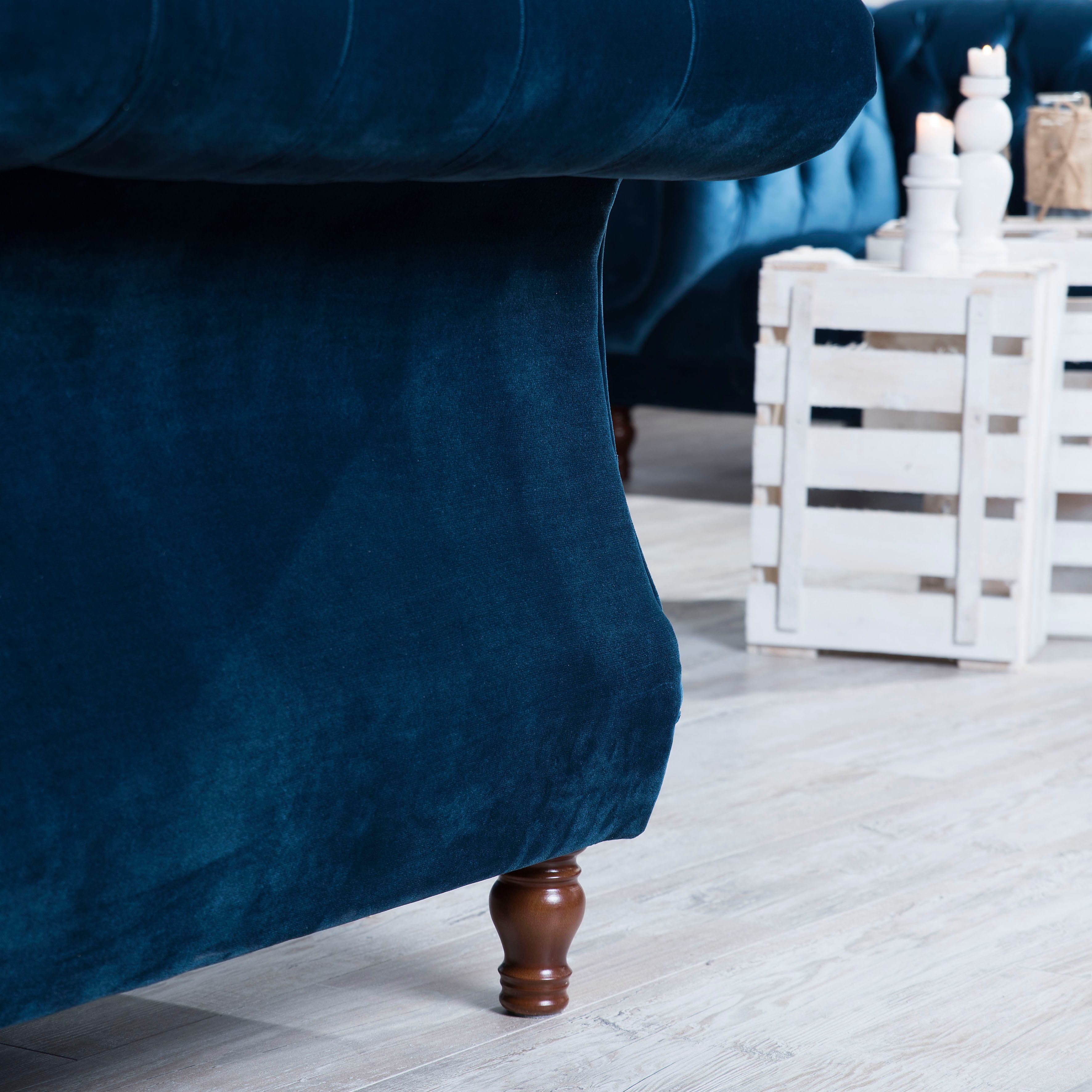 Max Winzer® Loveseat Isabelle, loungestoel Capitonnage & gedraaide poten in beuken notenkleur, breedte 167 cm