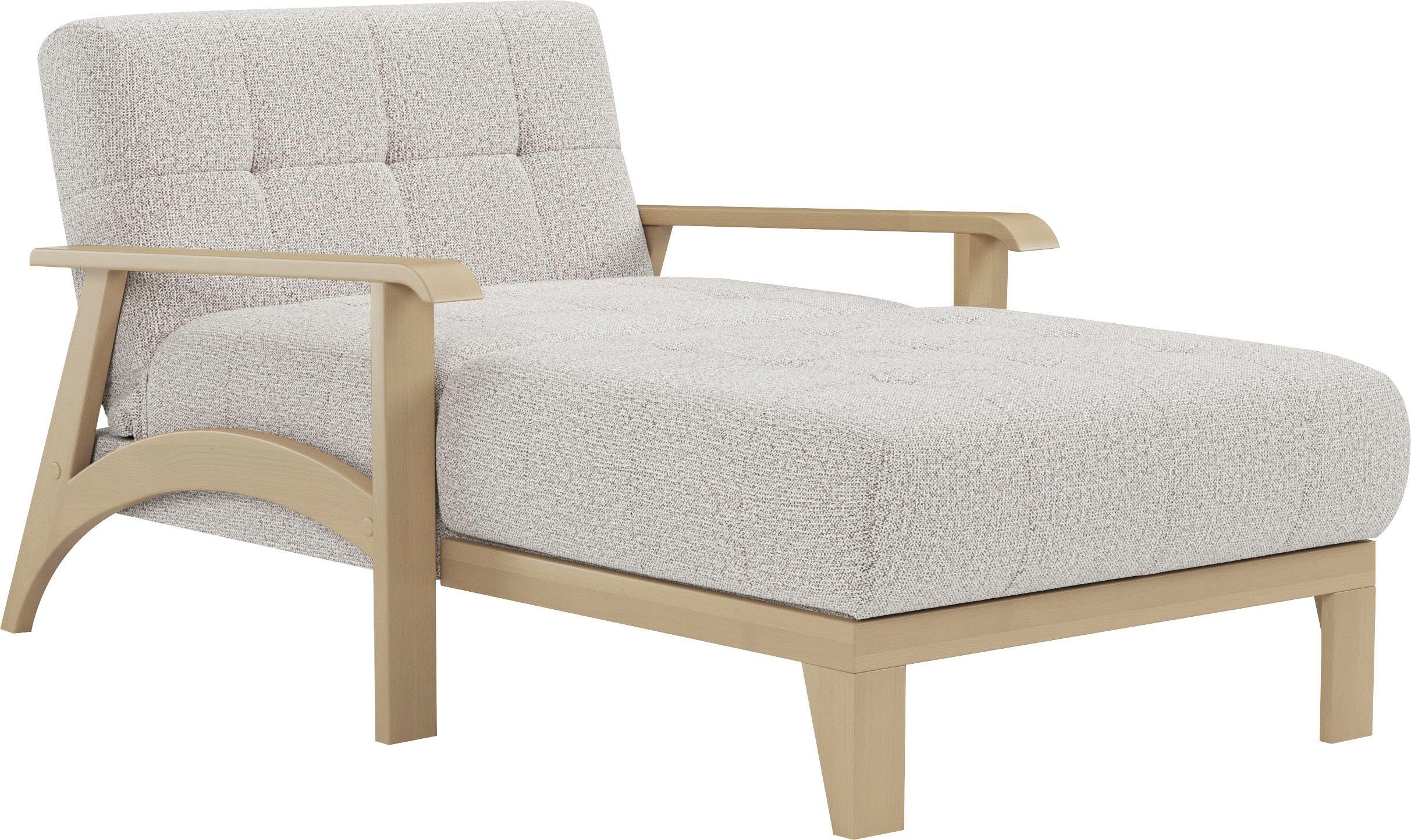 sit&more Récamier Billund Armleuningen van natuurlijk beukenhout, verschillende bekledingen en kleuren