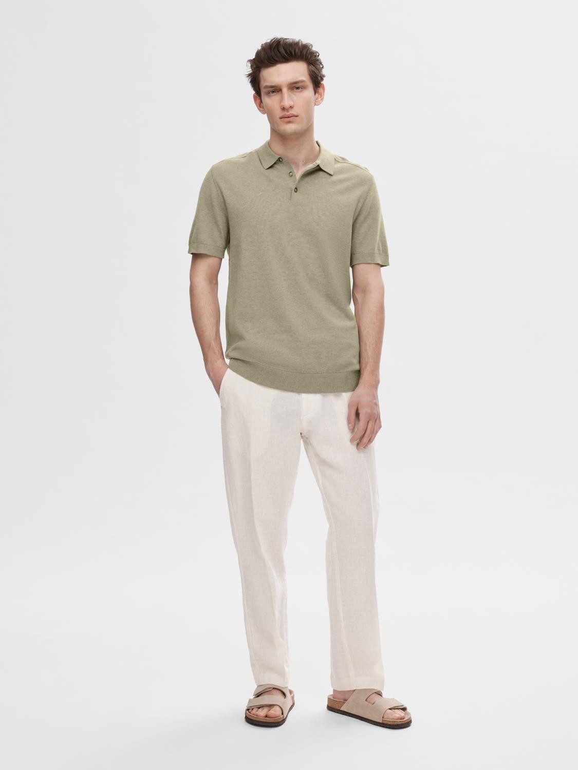 SELECTED HOMME Poloshirt SLHBERG SS KNIT POLO NOOS