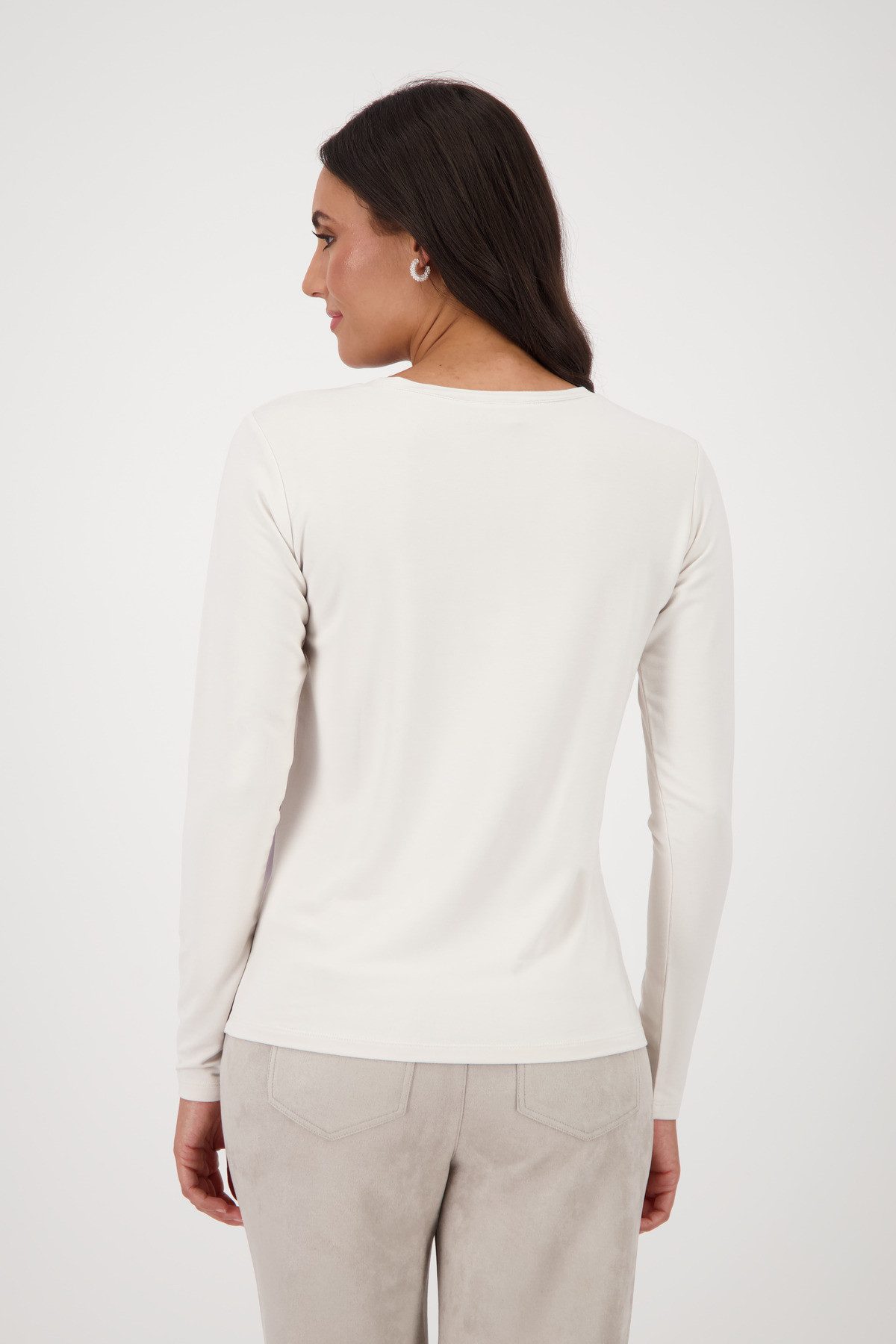 Monari Shirt met lange mouwen Shirt Leeuw versierd