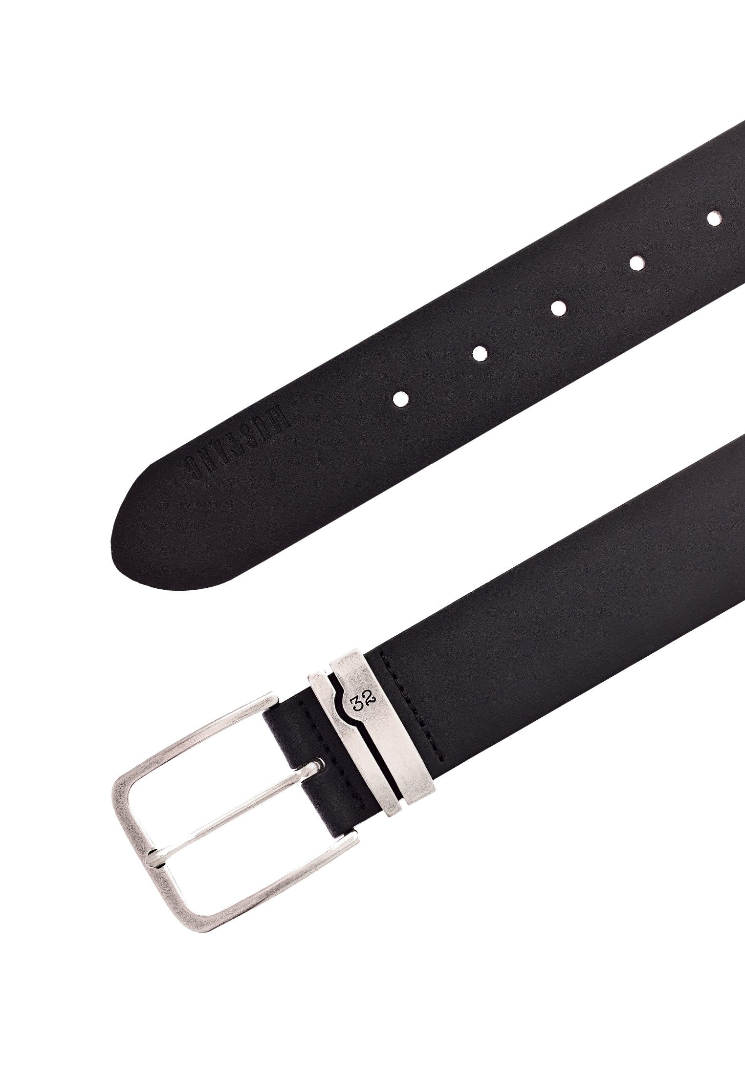 MUSTANG Leren riem met versierde metalen lus, 4 cm (1 stuk)