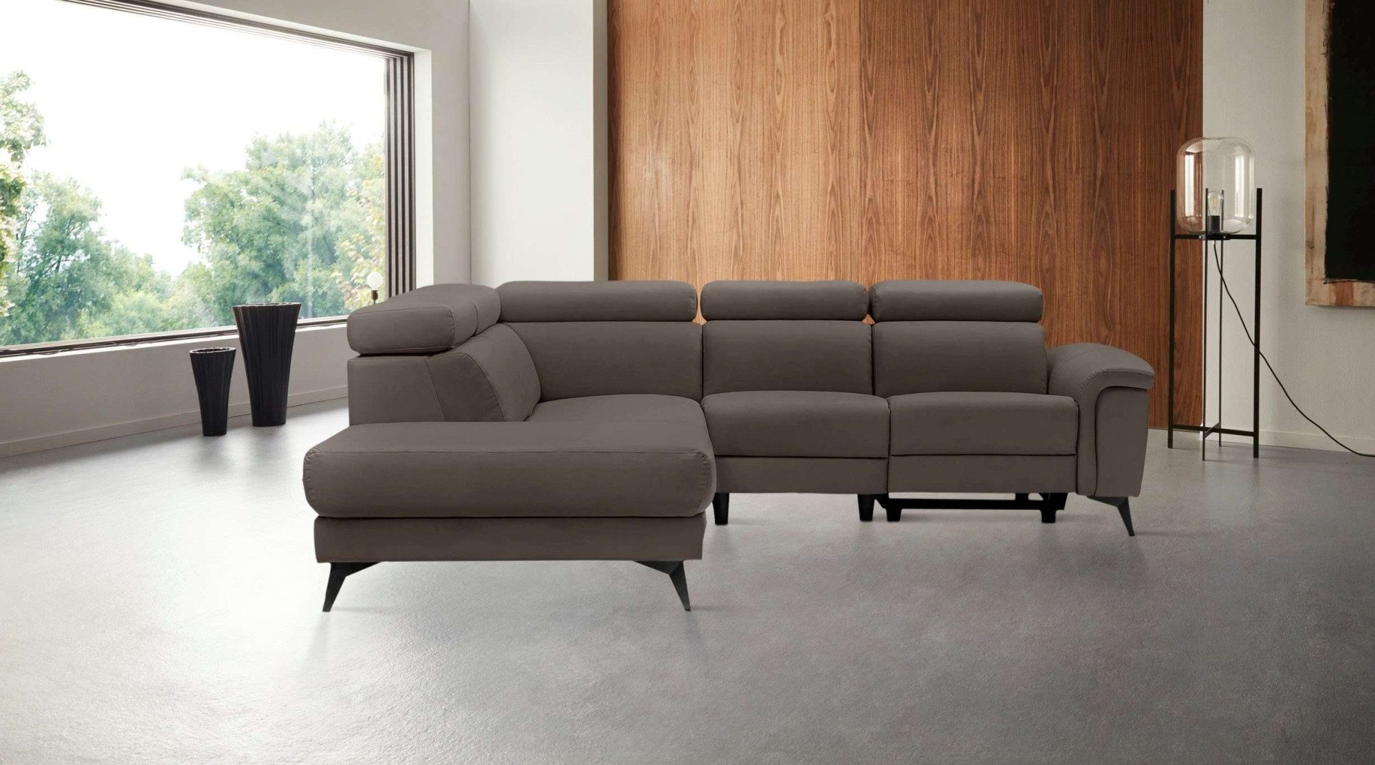 Places of Style Hoekbank Marita met elektrische relaxfunctie in de zitting en usb-aansluiting