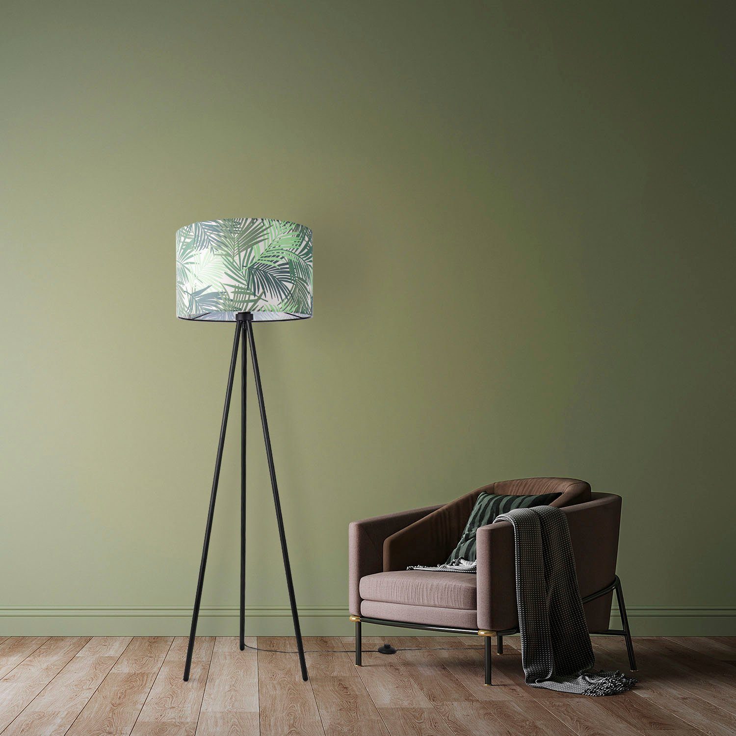 Paco Home Staande lamp Trina Ostende Lampenkap kantoor statief leeslamp decor kinderkamer jungle