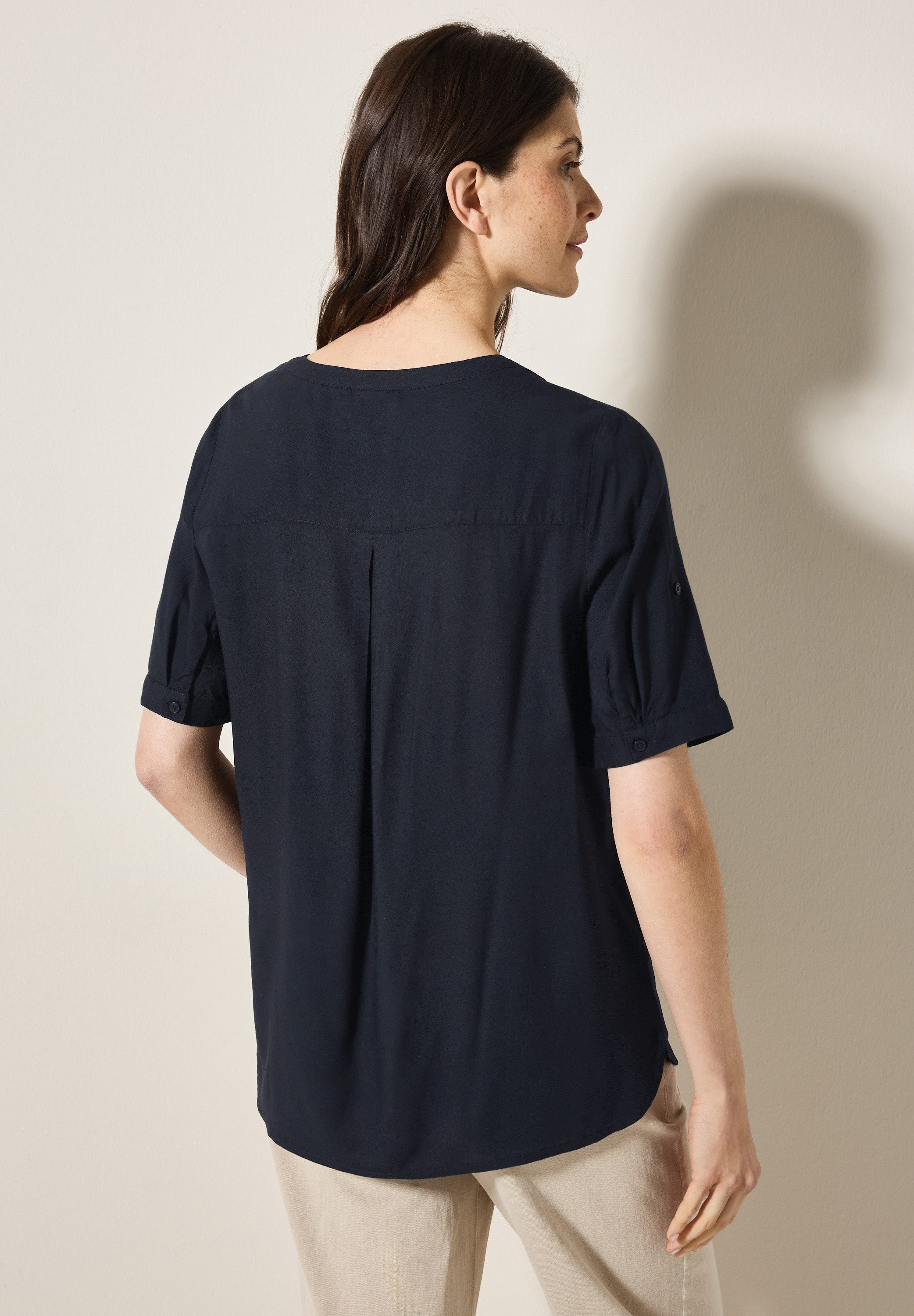 Cecil Blouse met korte mouwen met knoopsluiting en van viscose