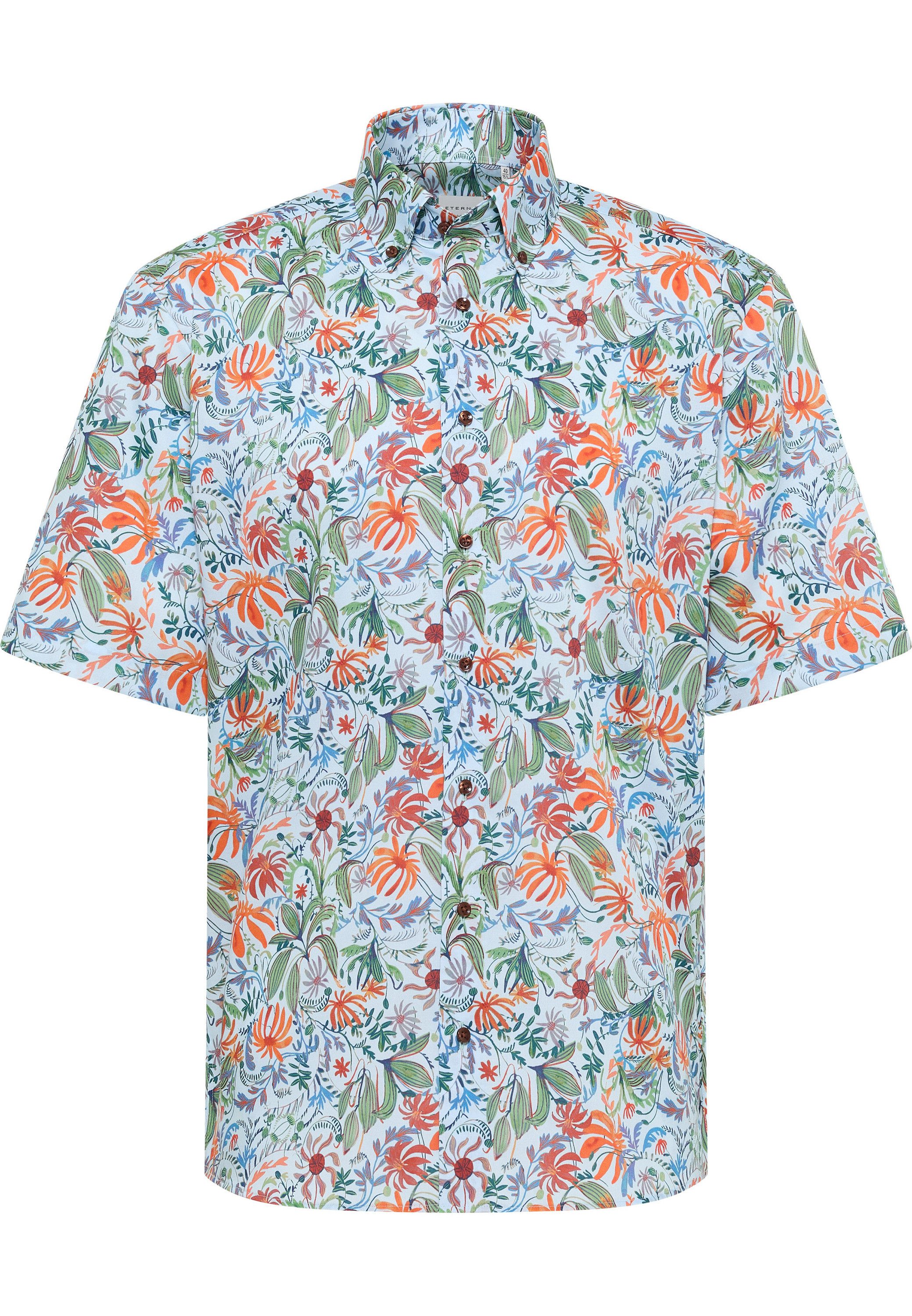 Eterna Overhemd met korte mouwen Comfort fit NON IRON (strijkvrij)