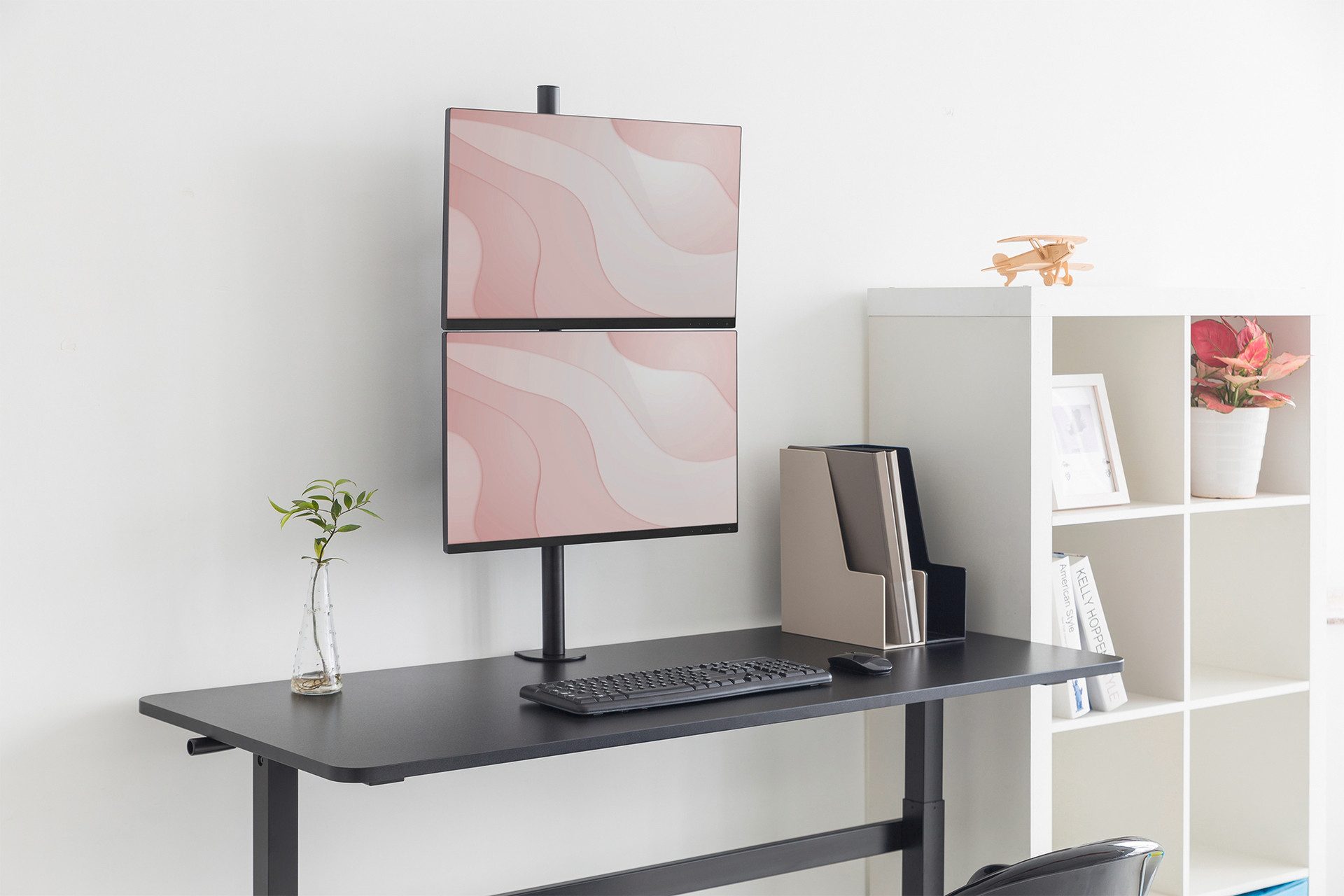 Digitus Monitorhouder Universele dual monitorhouder, verticaal