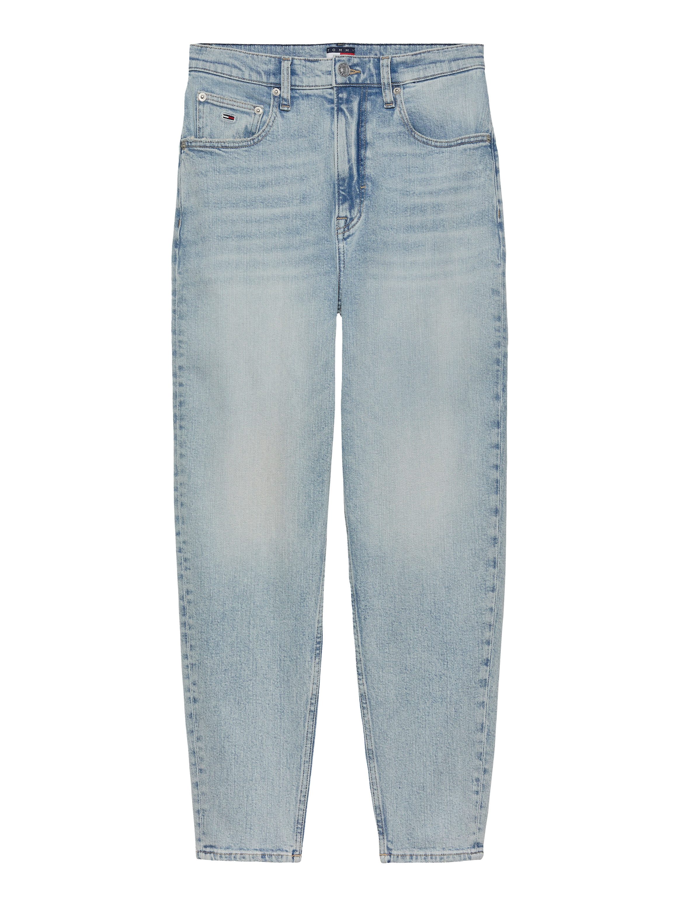 TOMMY JEANS Mom jeans High waist - Mom-Jeans Tapered met logo-borduurwerk, in enkelvrije lengte