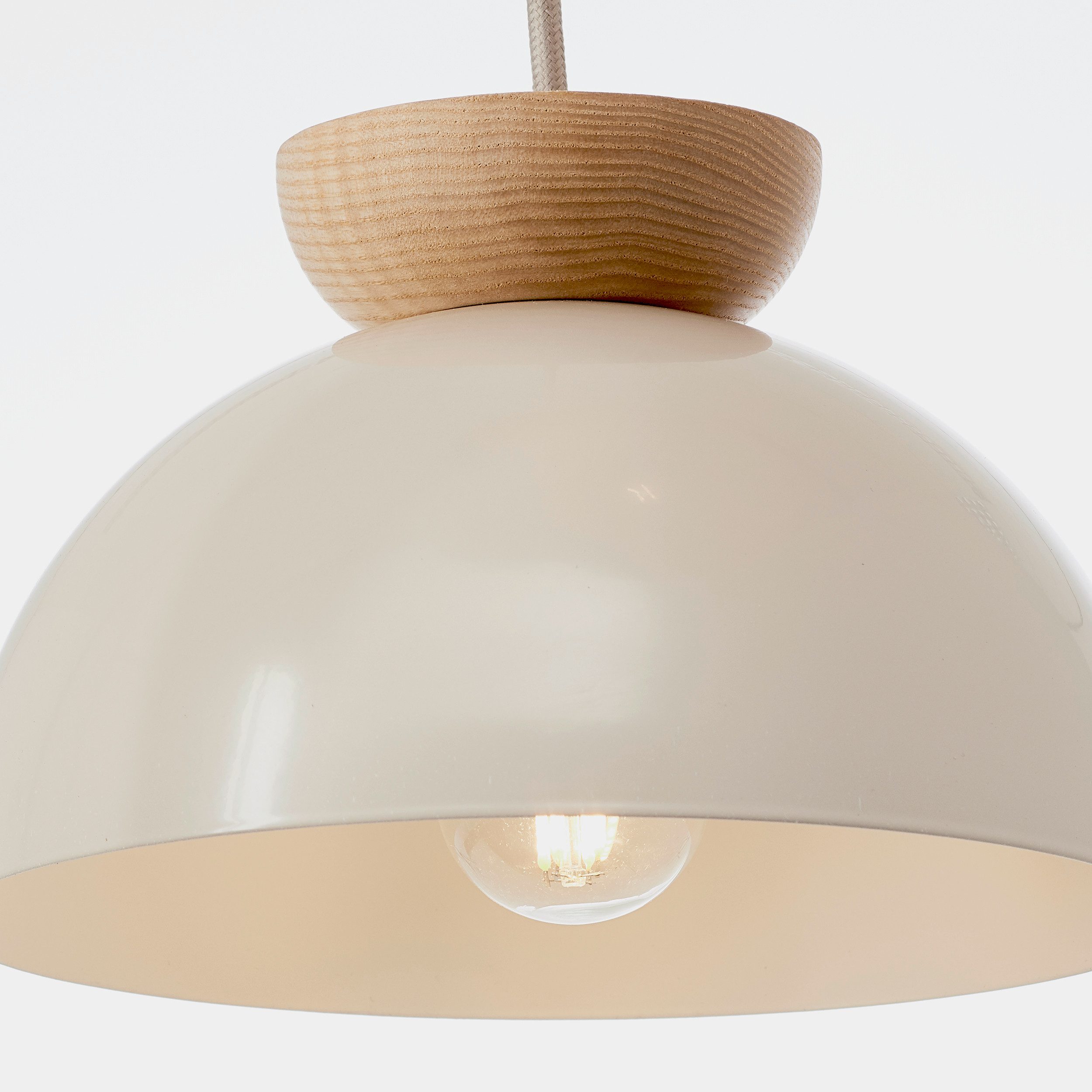 Brilliant Leuchten Hanglamp Nalam 166 x 45 cm, e14, inkortbaar, metaal/hout, natuurlijk/beige
