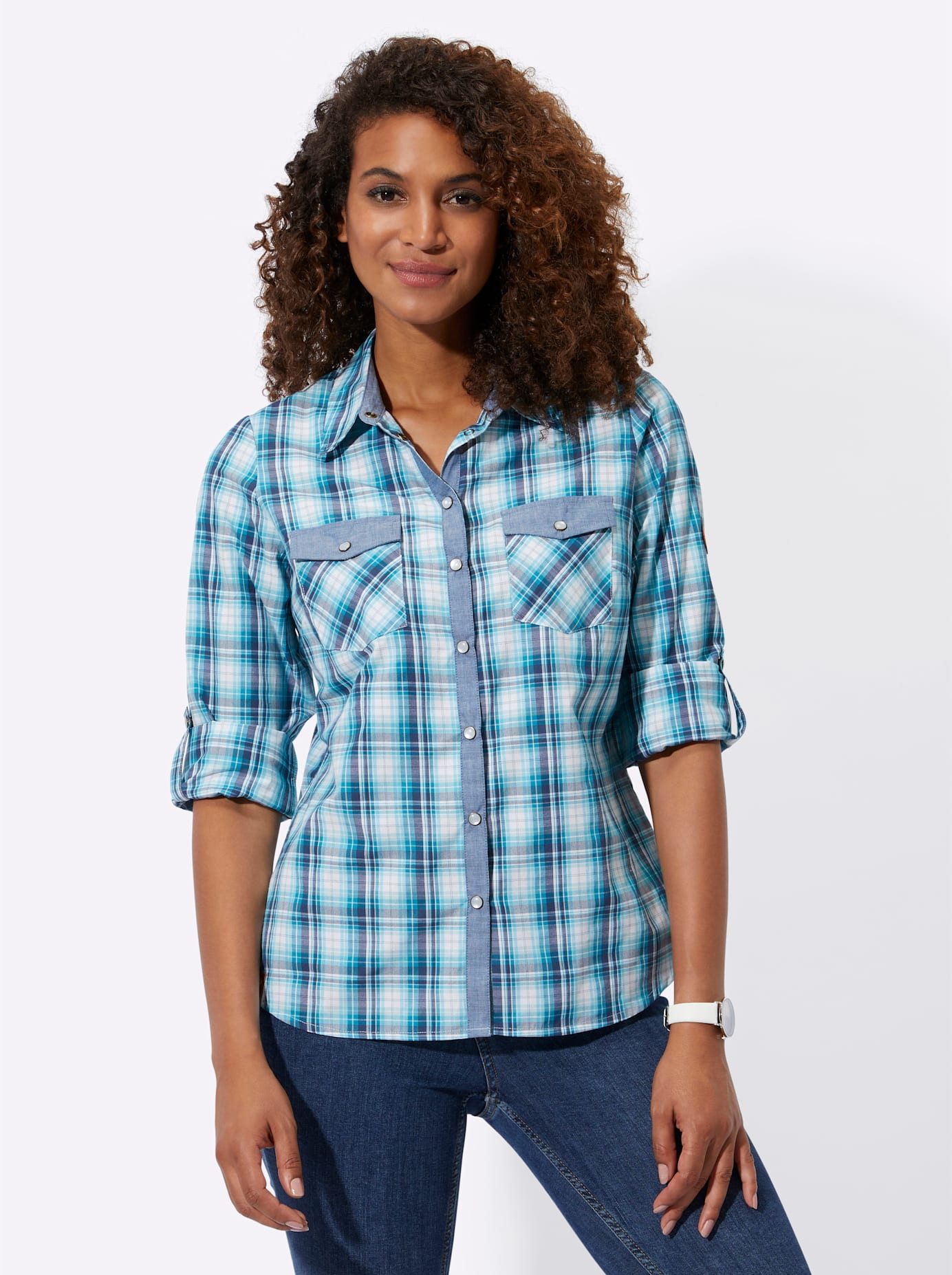 Casual Looks Geruite blouse