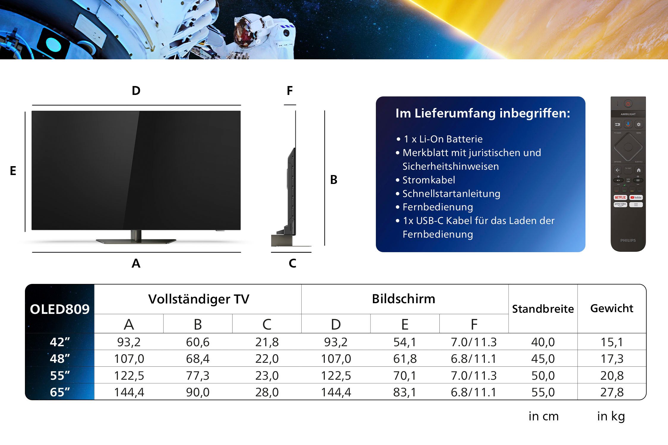 Philips OLED-TV 48OLED809/12, 121 cm / 48", 4K Ultra HD, Google TV - Smart TV