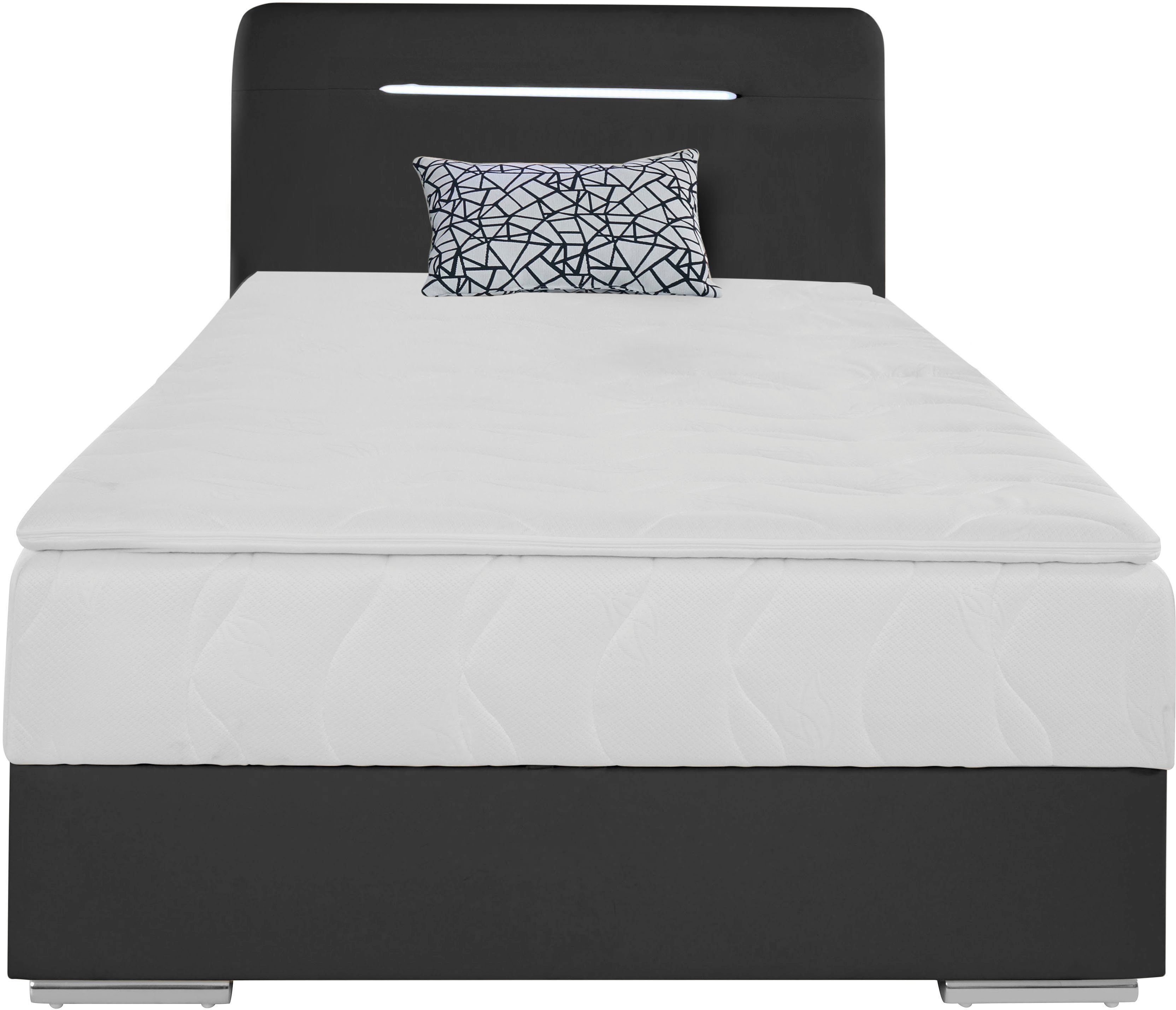 COTTA Boxspring Lighstar inclusief ledverlichting, topmatras, bedkist en sierkussen