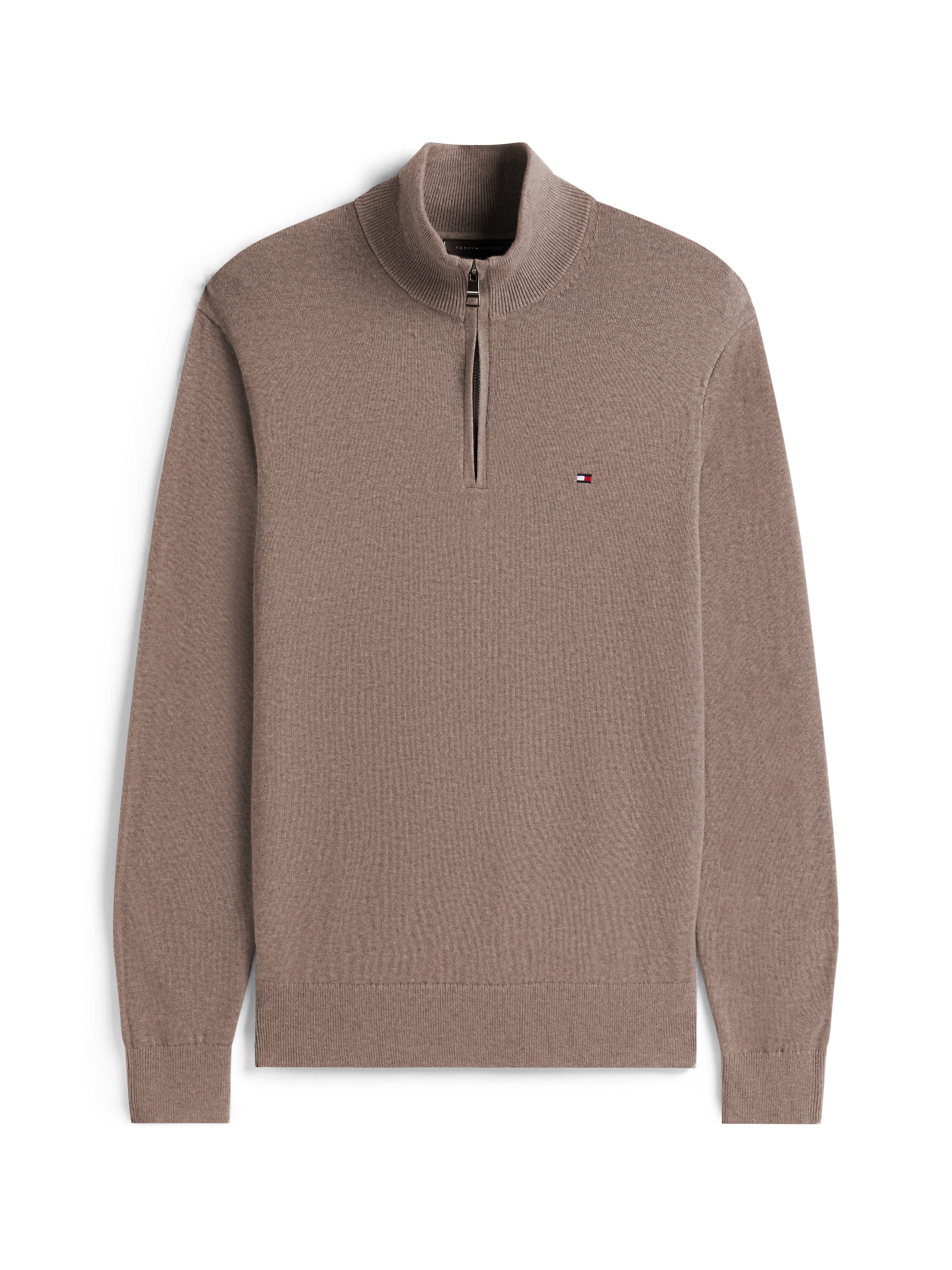 Tommy Hilfiger Schipperstrui PIMA ORG CTN CASHMERE ZIP MOCK