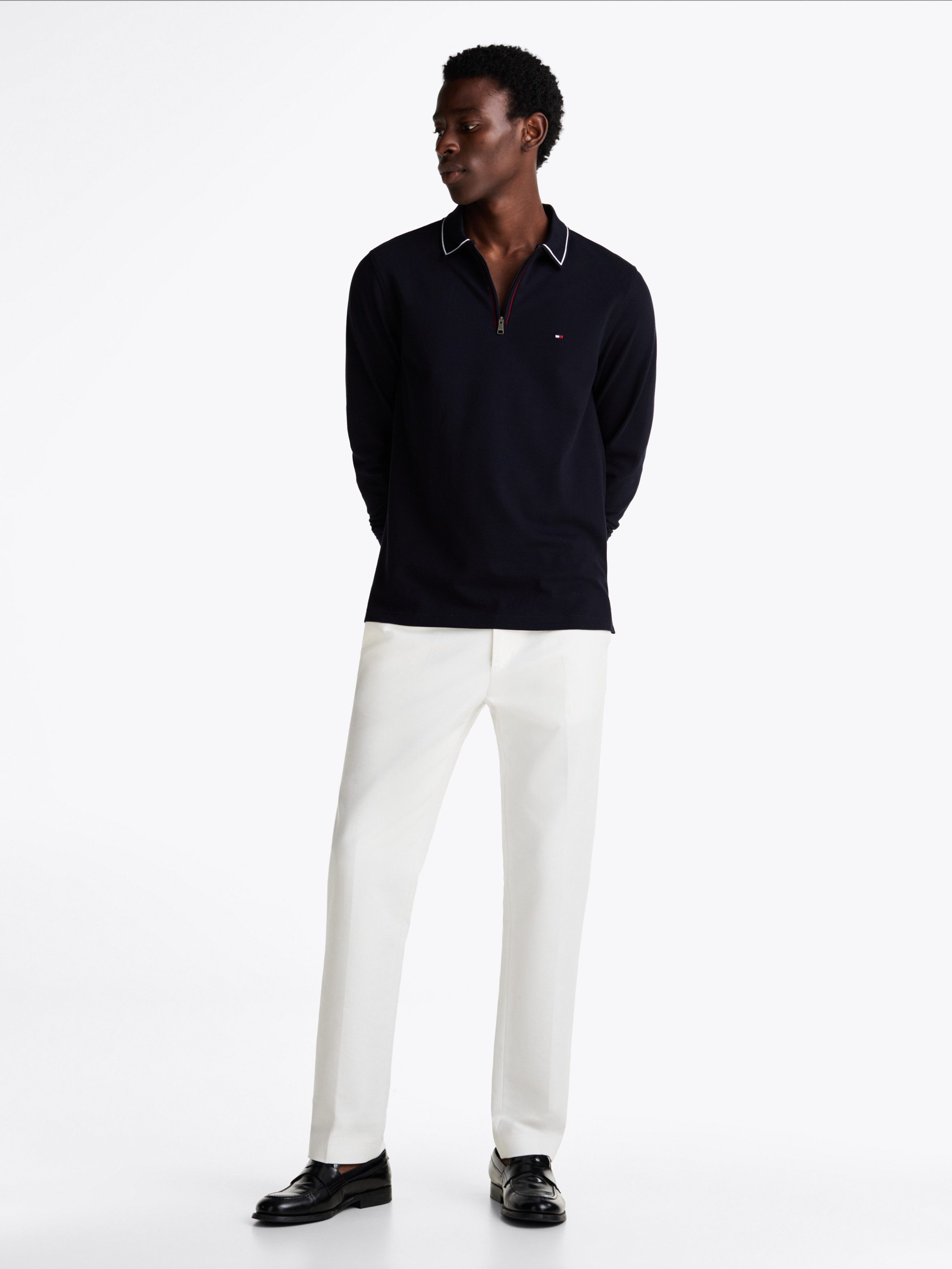 Tommy Hilfiger Poloshirt met lange mouwen LS ZIP RWB DETAIL REG POLO