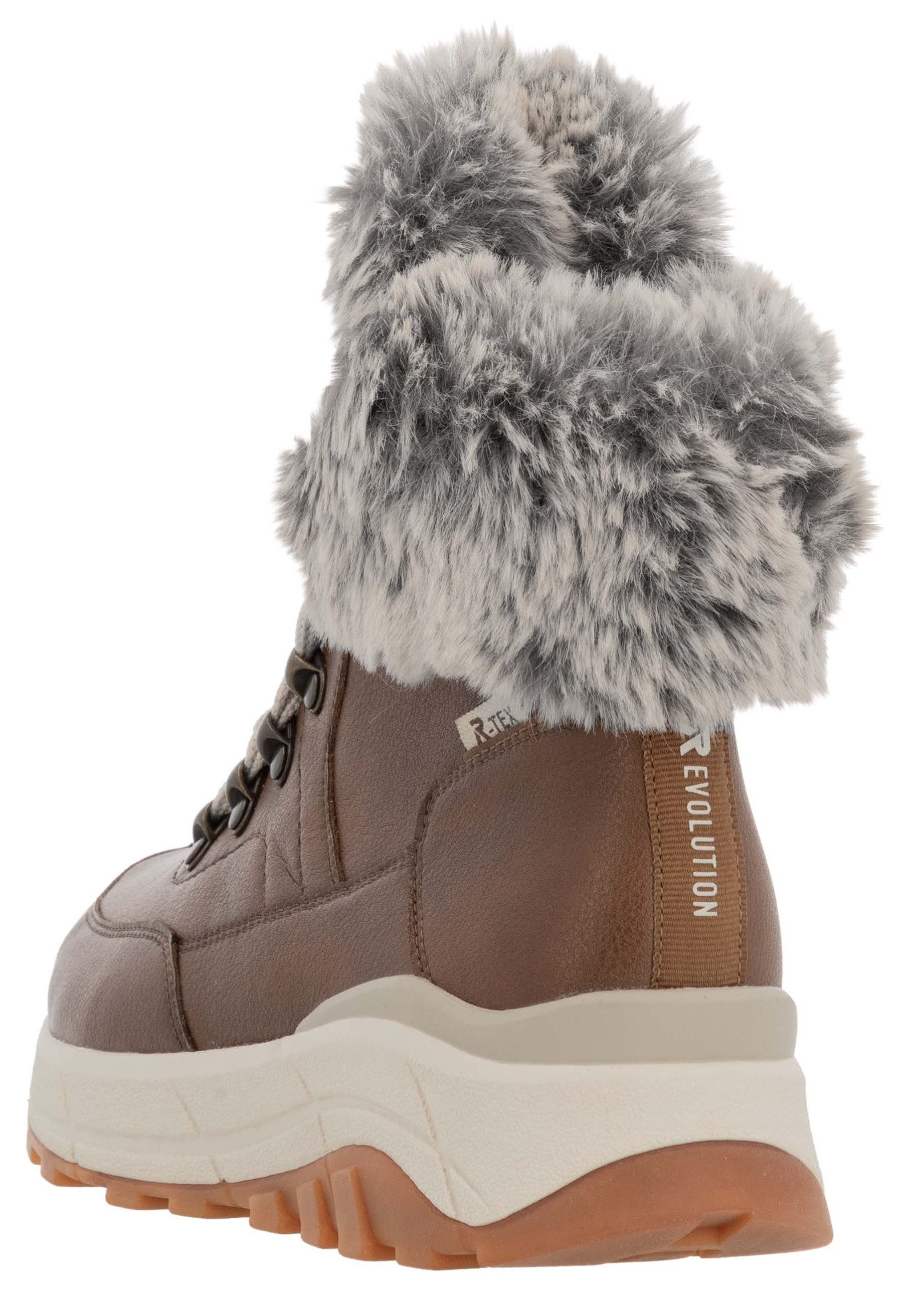 Rieker EVOLUTION Winterlaarzen Hightop sneakers, veterschoenen, winterlaarzen met lamswolvoering