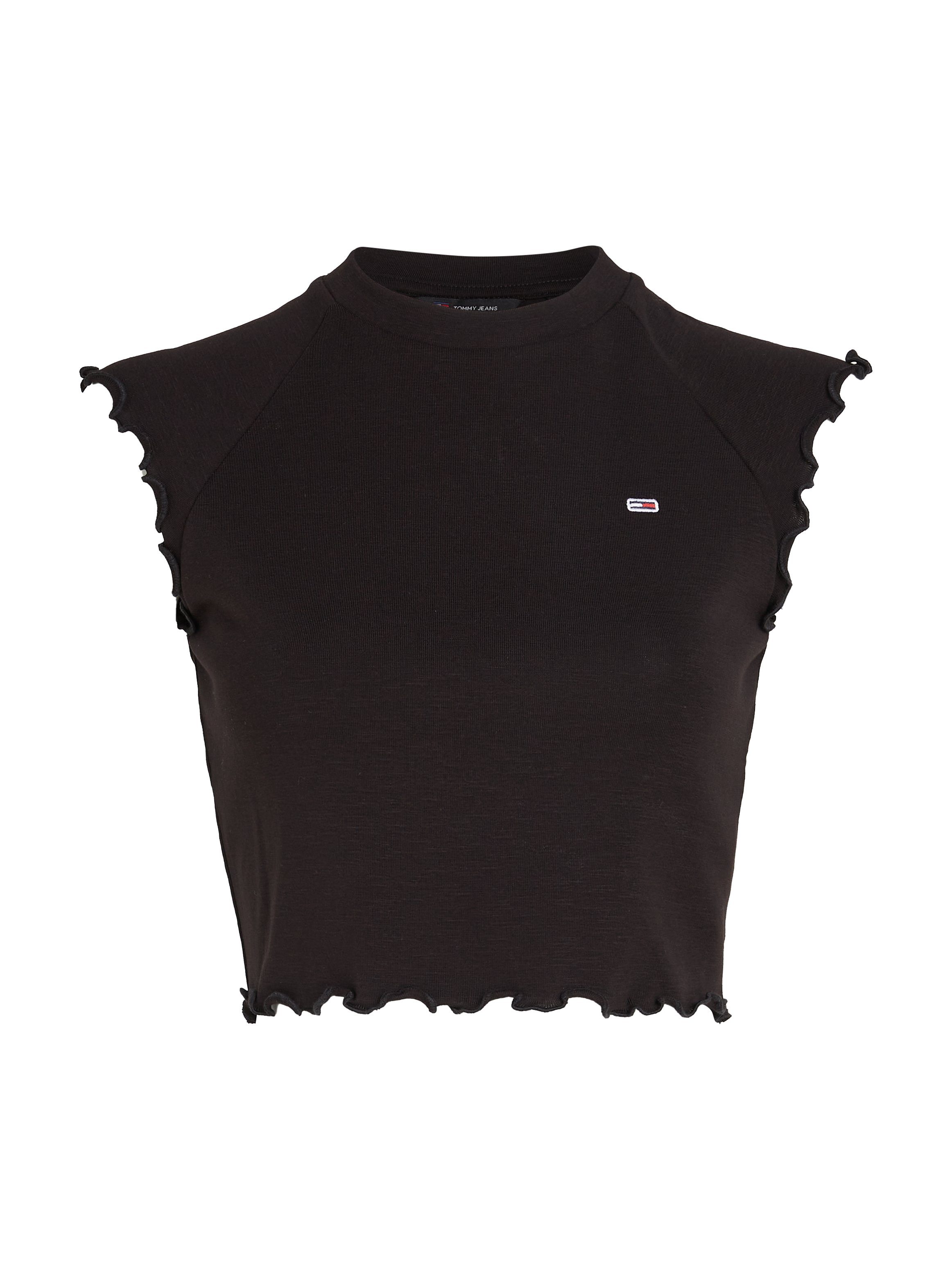 TOMMY JEANS T-shirt TJW SLIM CRP BABYLOCK RIB TEE met geschulpte manchetten & zoom