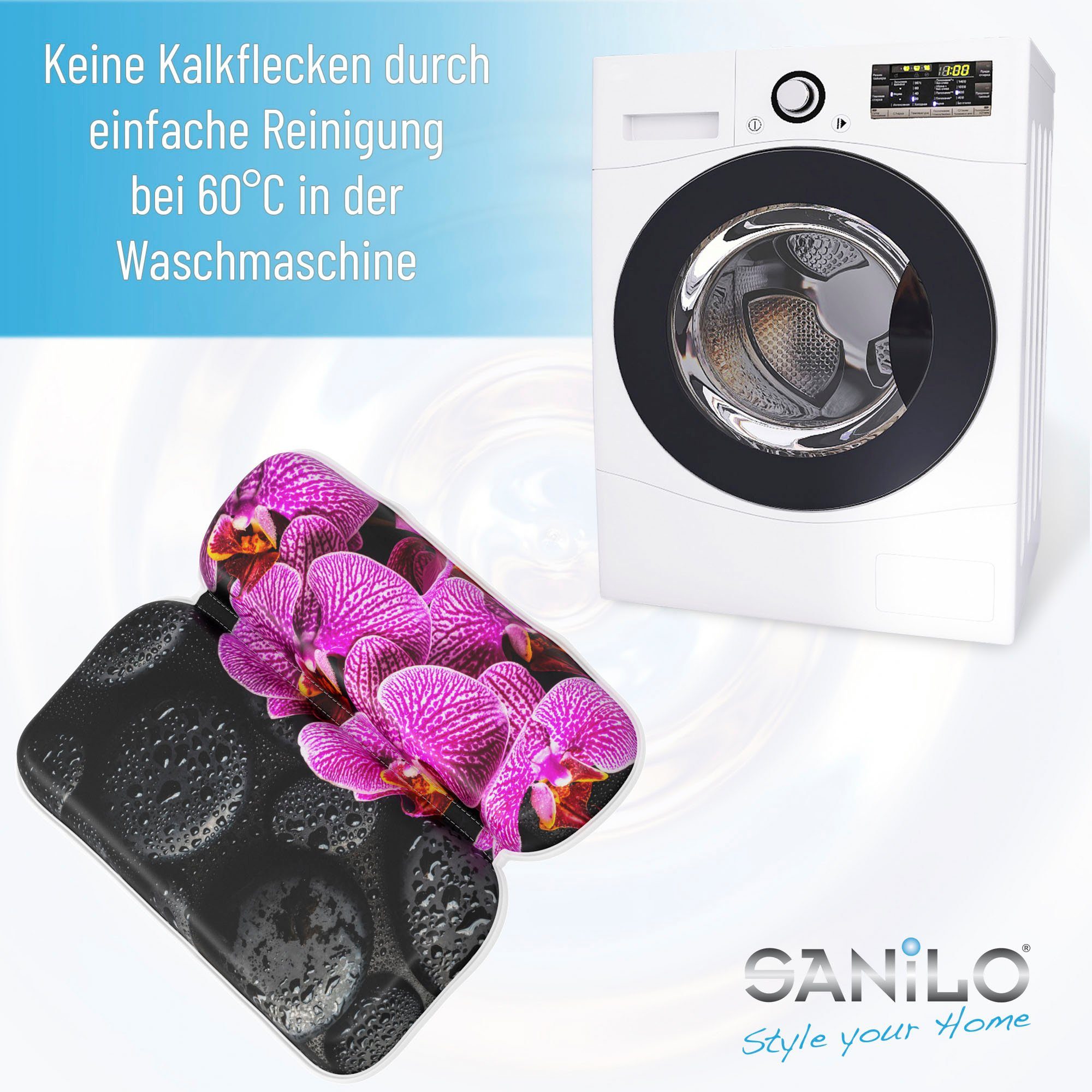 Sanilo Nekkussen Badkussen Madeira comfortabel, antislip, volle kleuren, met 7 prima zuignappen