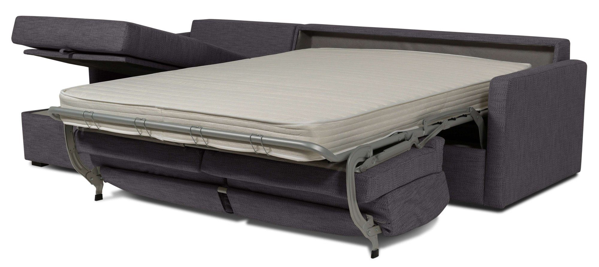 Places of Style Slaapbank GOLDPOINT hoekbank 264 cm, ligoppervlak (140/200 cm), L-vorm, Slaapfunctie, Bonell-binnenveringsmatras en volwaardige bedfunctie