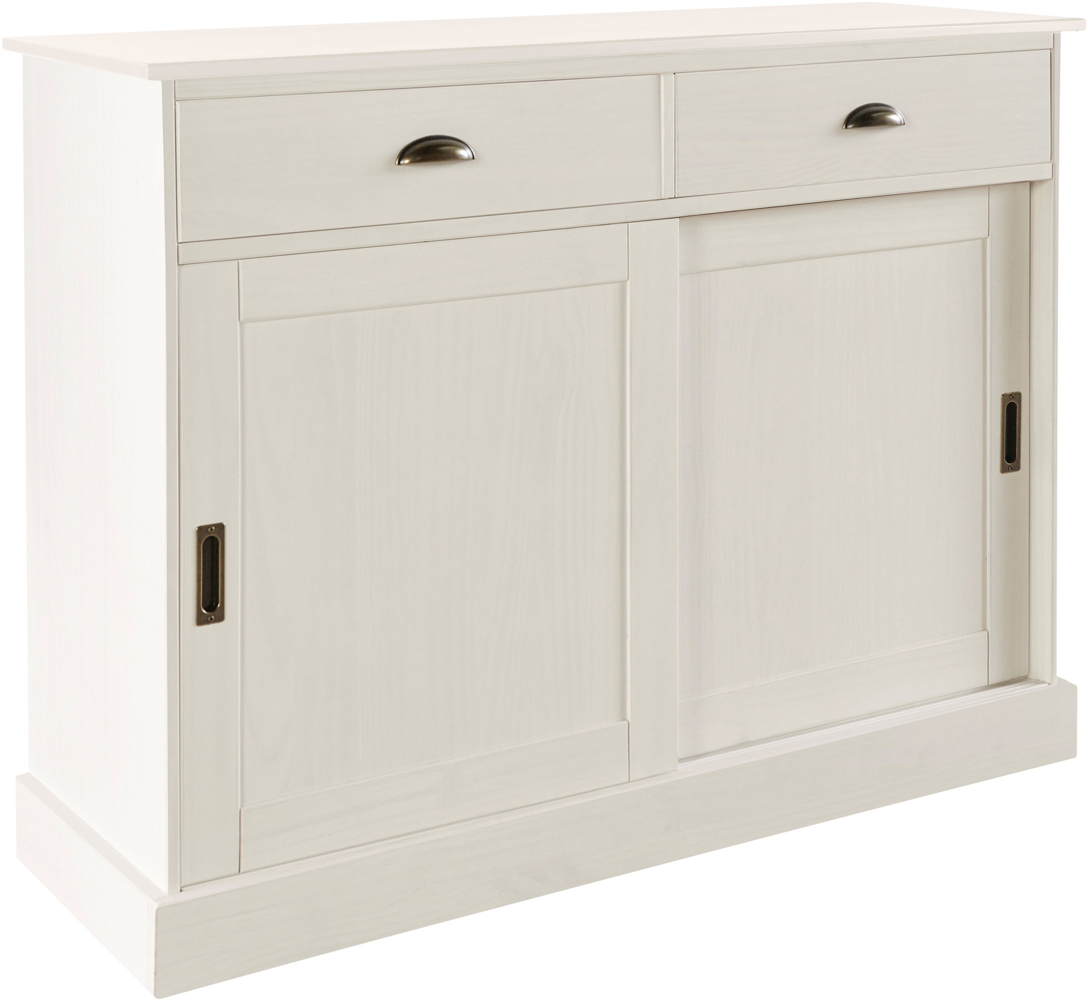 Home affaire Dressoir Schröder Commode, 2 schuifdeuren, 2 lades, van massief dennenhout
