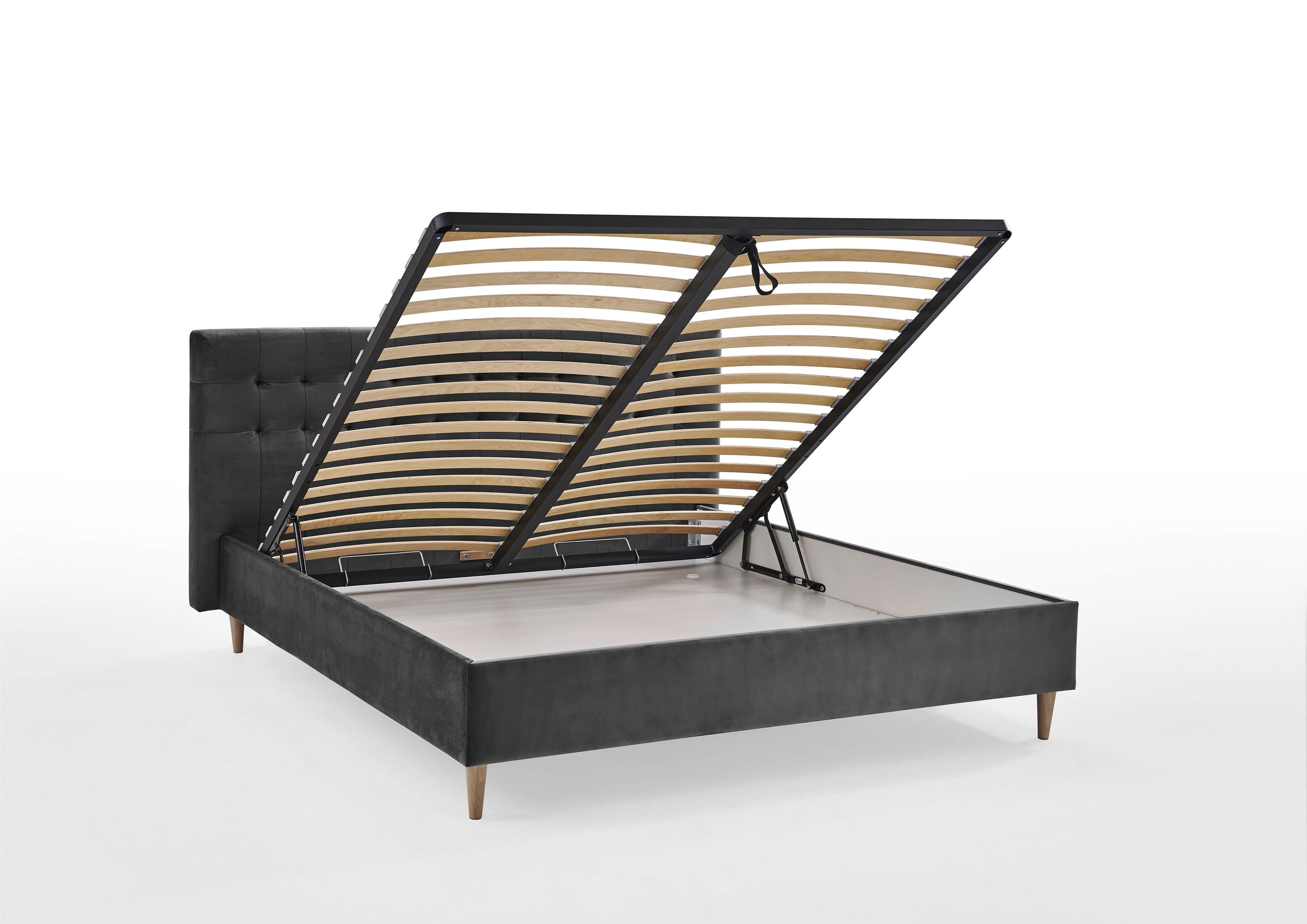 ATLANTIC home collection Gestoffeerd bed Veronika met bedkist en lattenbodem
