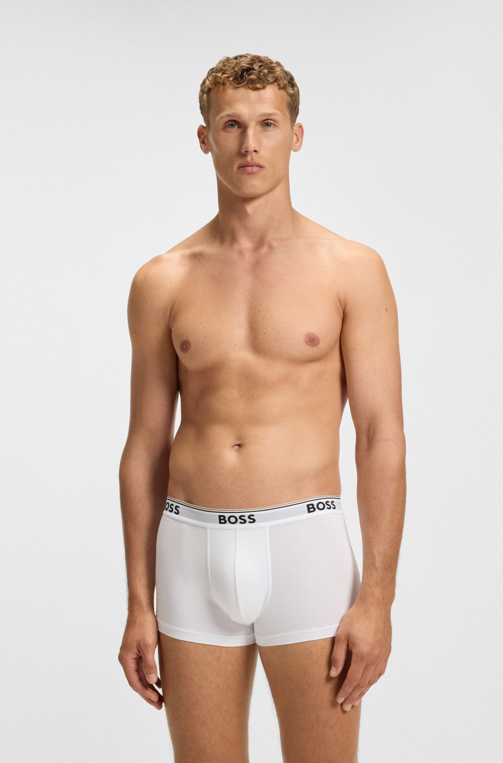 BOSS Boxershort TRUNK 3 PACK BOSS opdruk op de tailleband (3 stuks)
