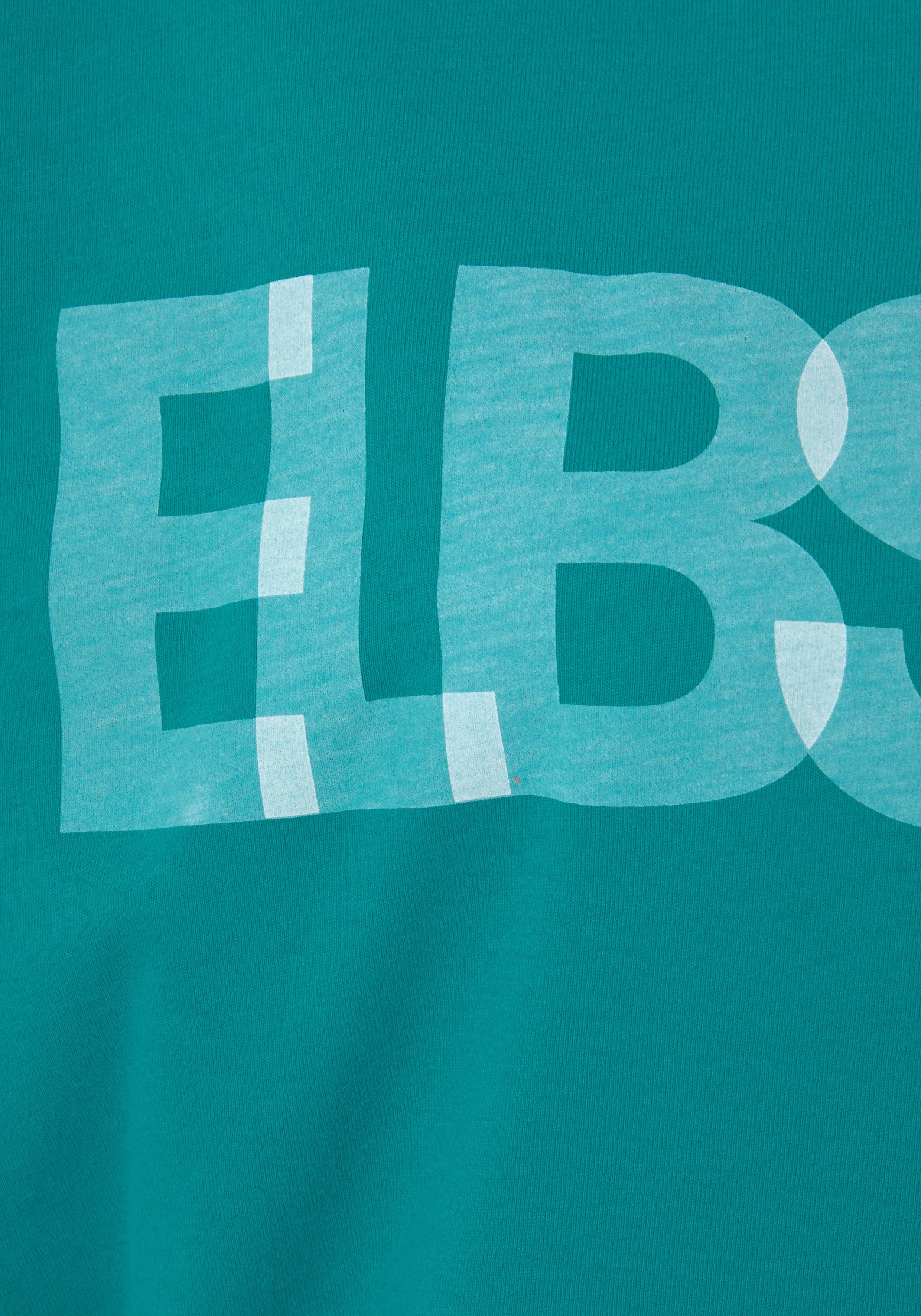 Elbsand Shirt met 3/4-mouwen met logoprint, katoenmix, losse pasvorm