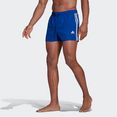adidas performance zwemshort classic 3-stripes klassieke streepdessin blauw